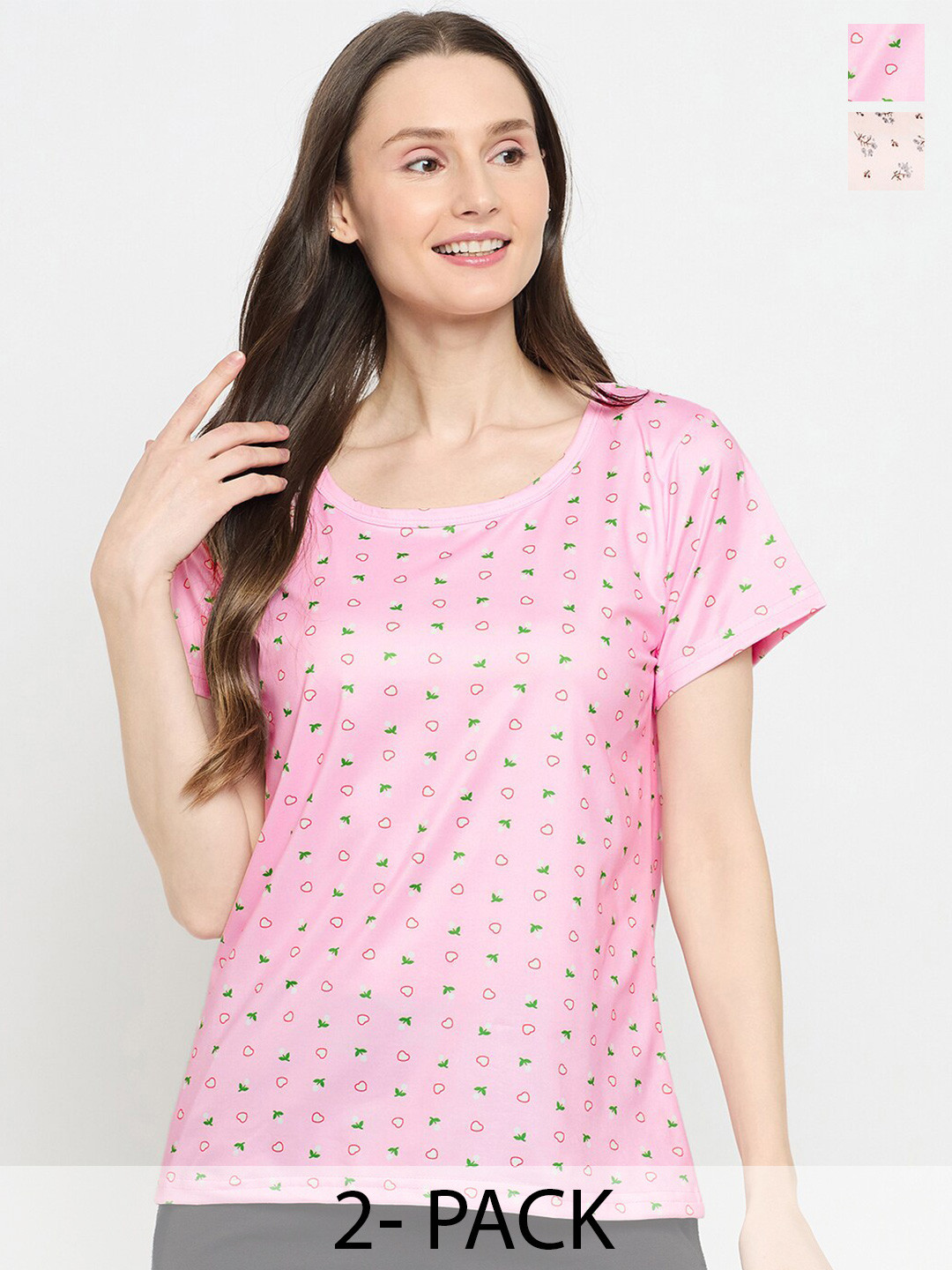 

Camey Women 3 Printed Drop-Shoulder Sleeves Pockets T-shirt, Multi