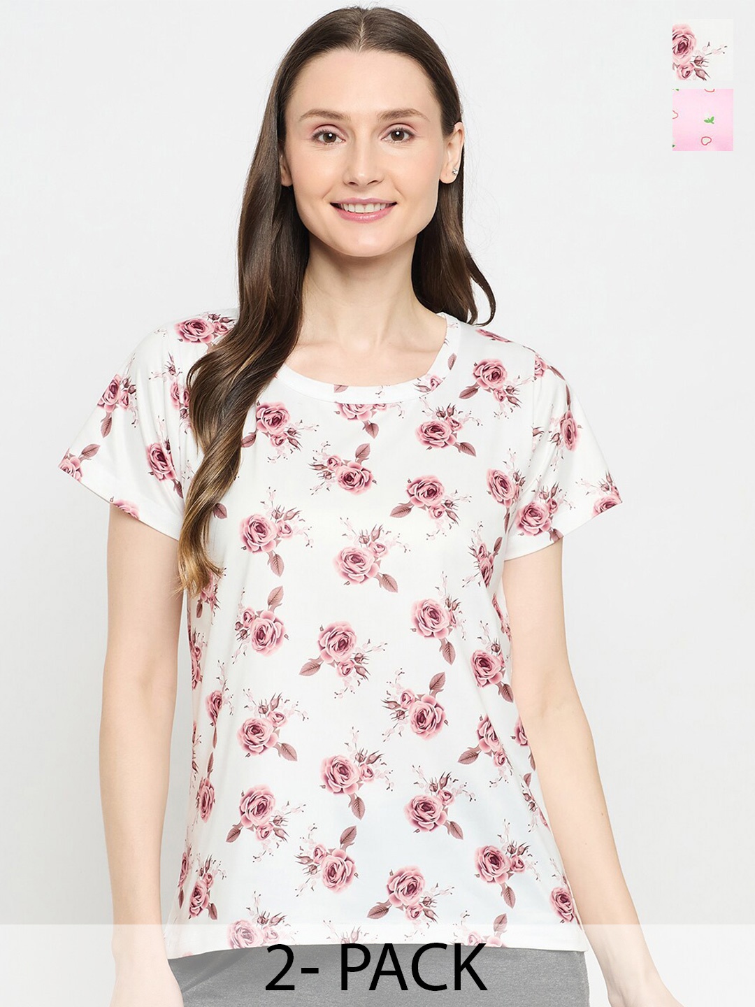 

Camey Women Floral 3 Printed Pockets T-shirt, Multi
