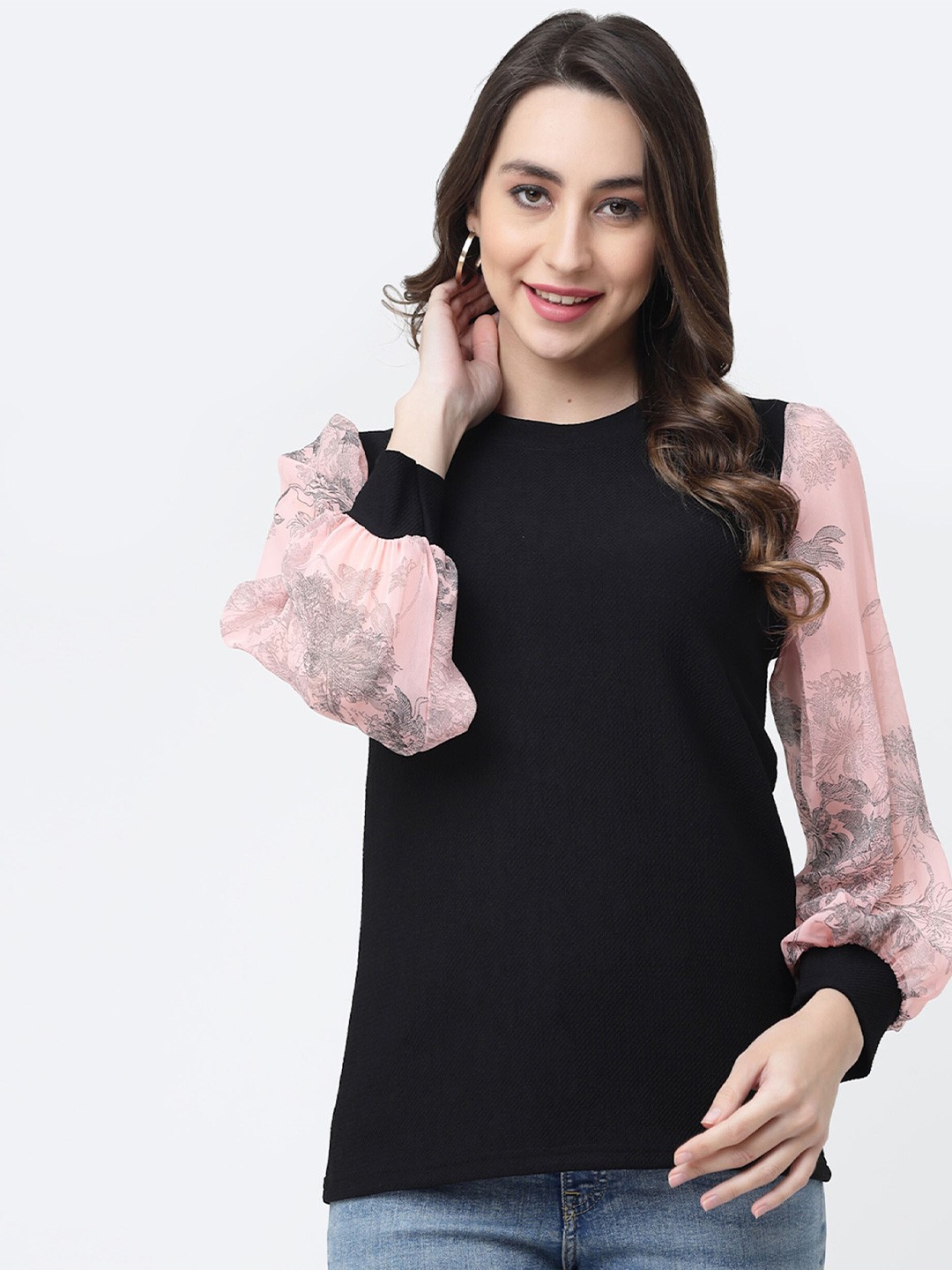 

MISS AYSE Styled Back Top, Black