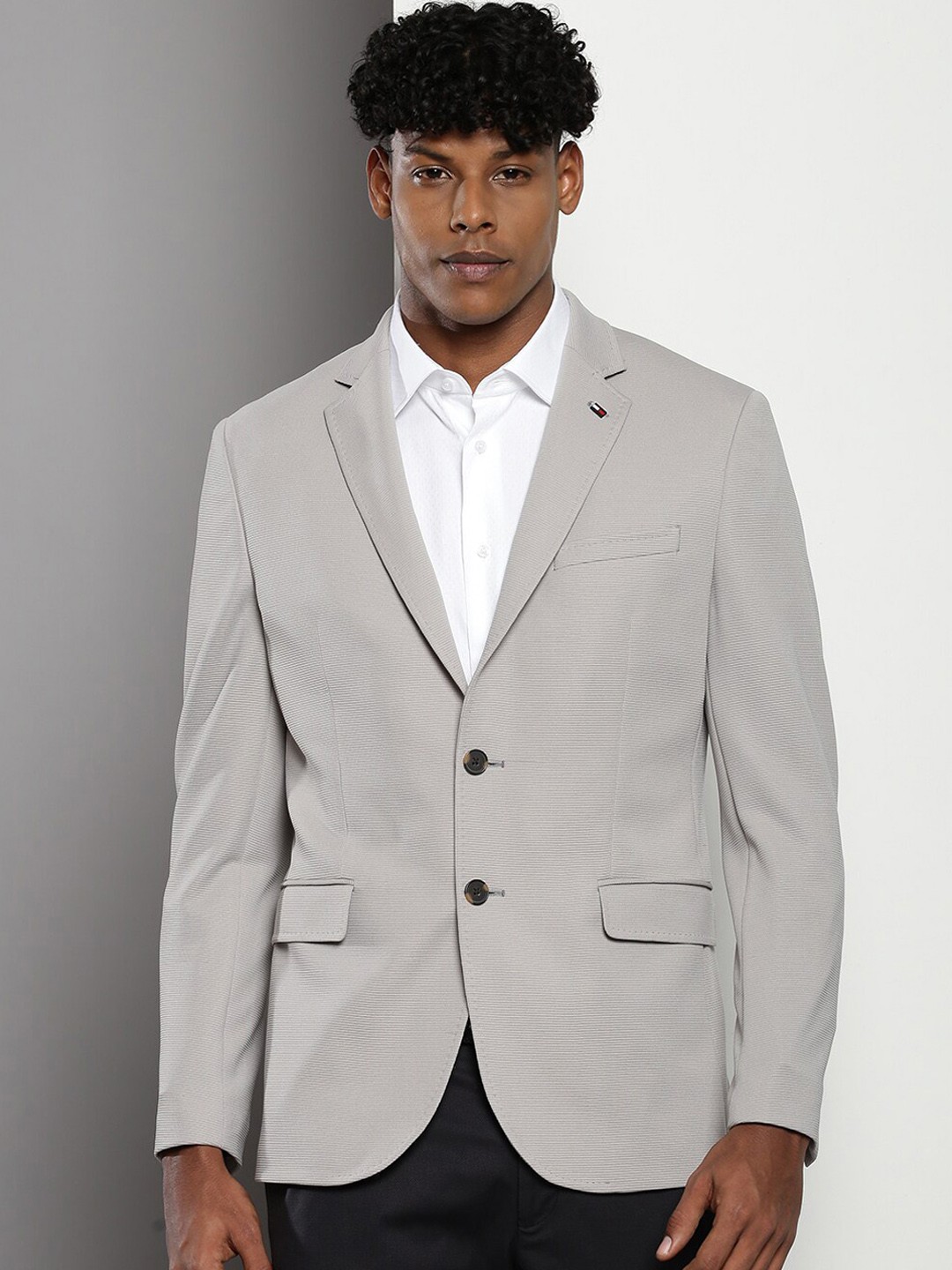 

Tommy Hilfiger Notch Lapel Single Breasted Blazer, Grey