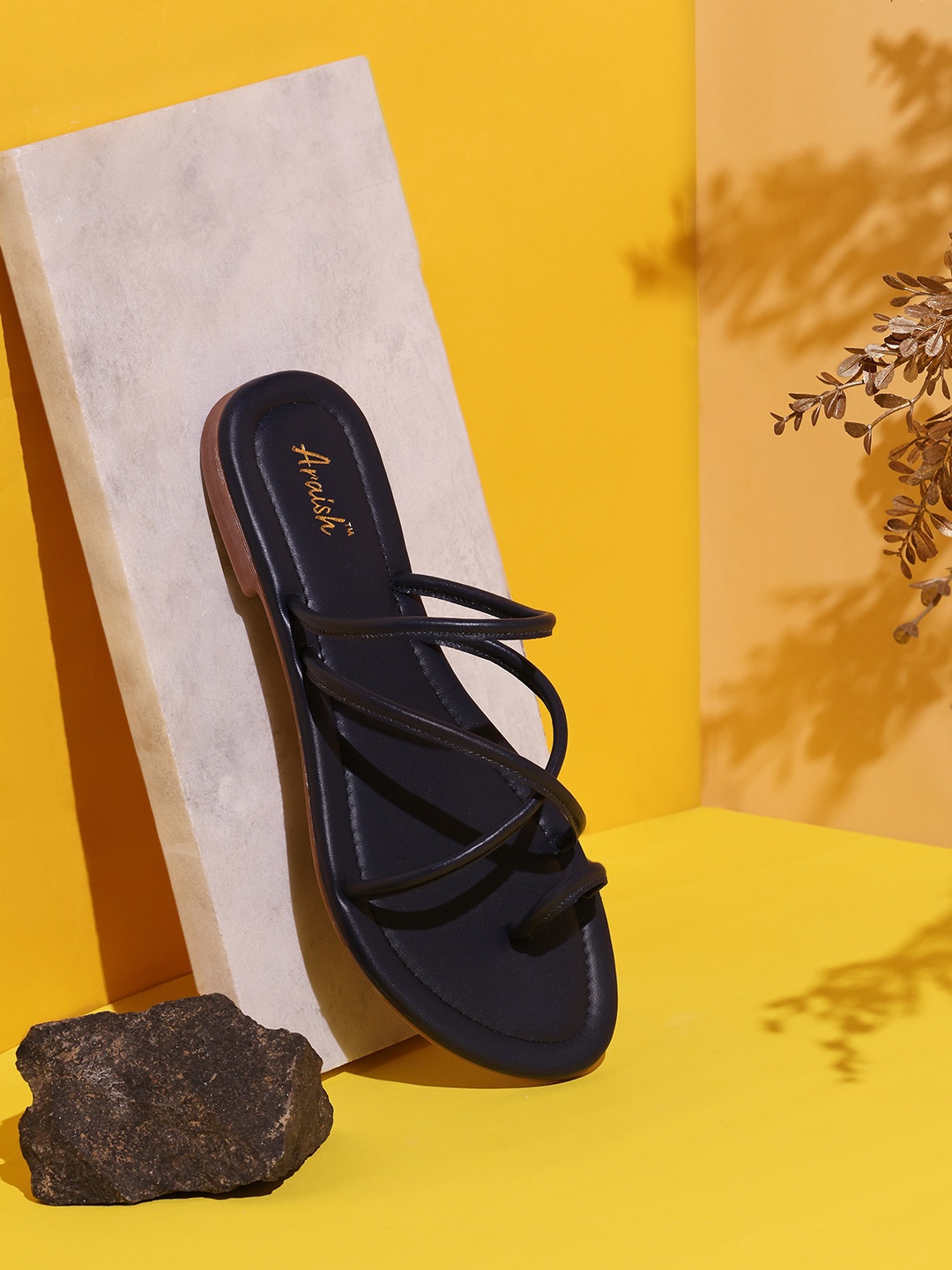

ARAISH Women Open Toe Flats with Bows, Blue