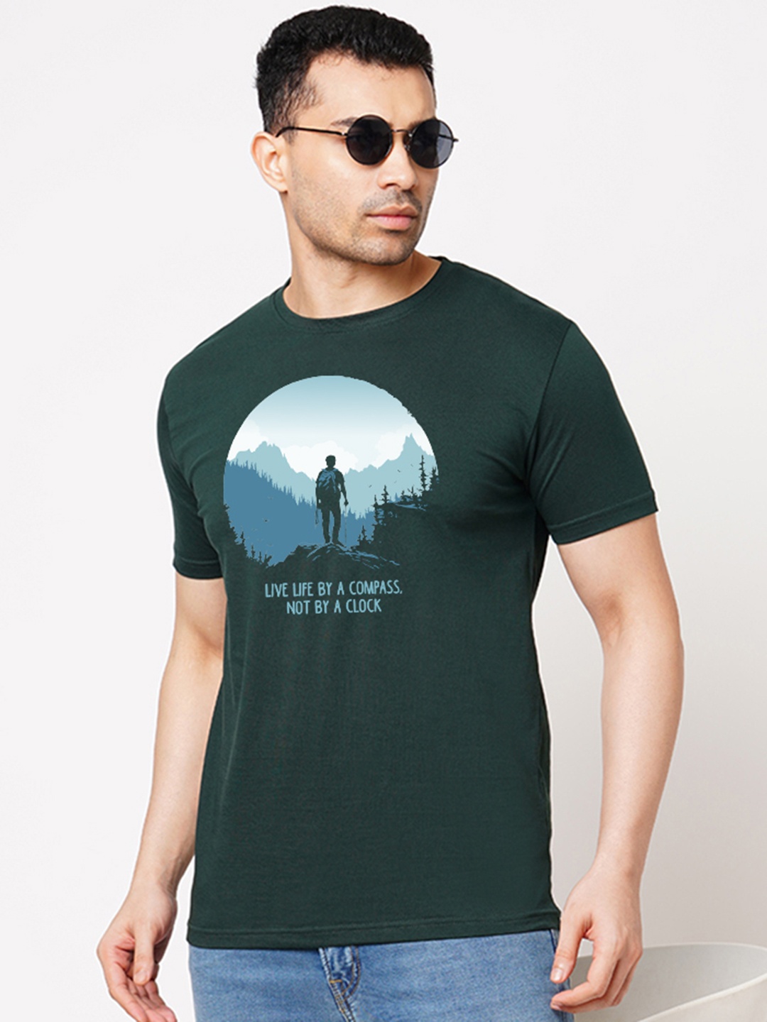 

Wear Your Opinion Men Printed Applique T-shirt, Green