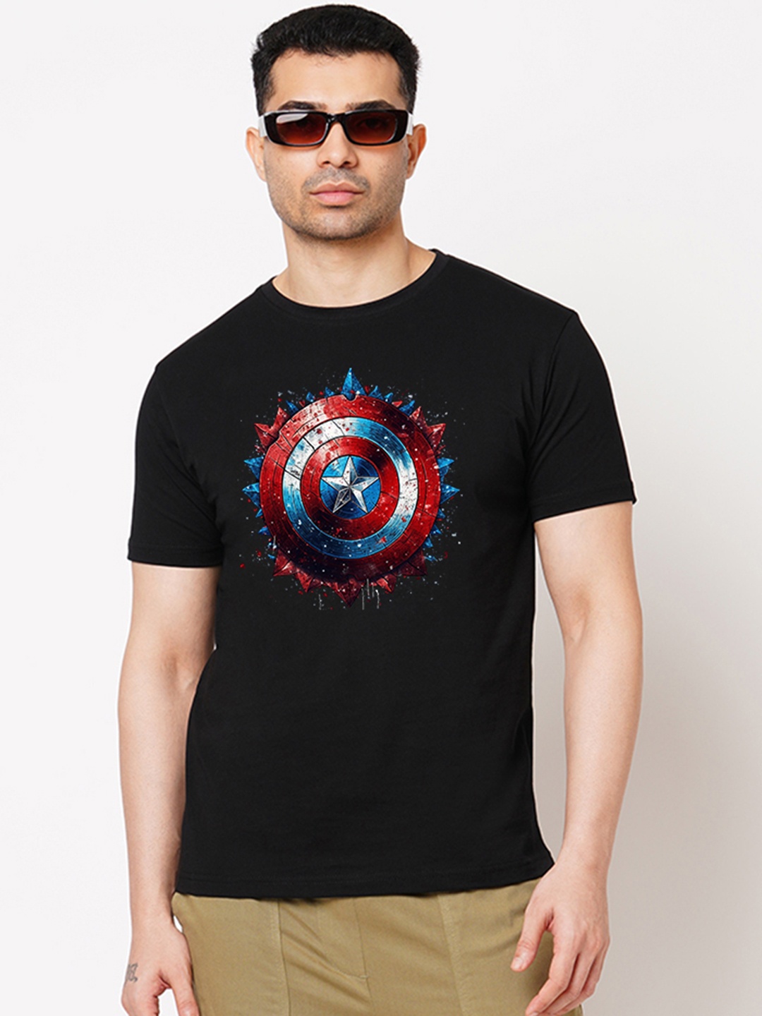

Wear Your Opinion Men Printed Applique T-shirt, Black