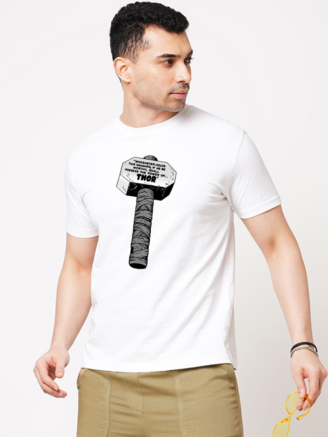 

Wear Your Opinion Men Typography Printed Applique T-shirt, White