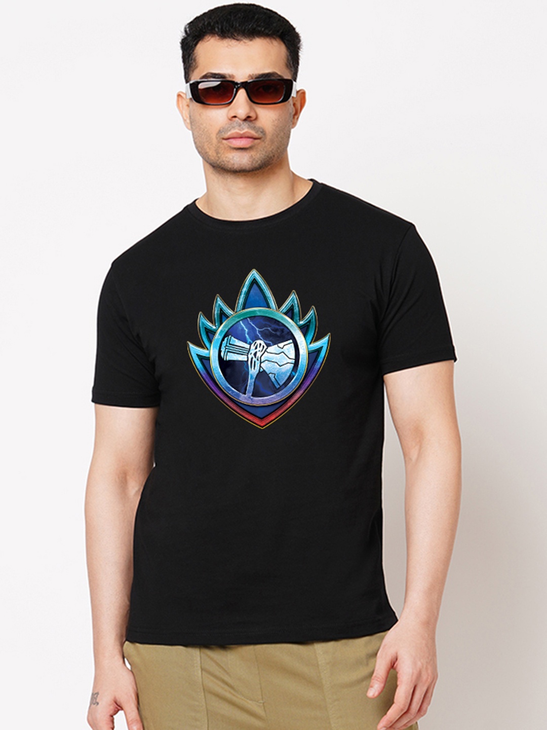 

Wear Your Opinion Men Typography Printed Applique T-shirt, Black