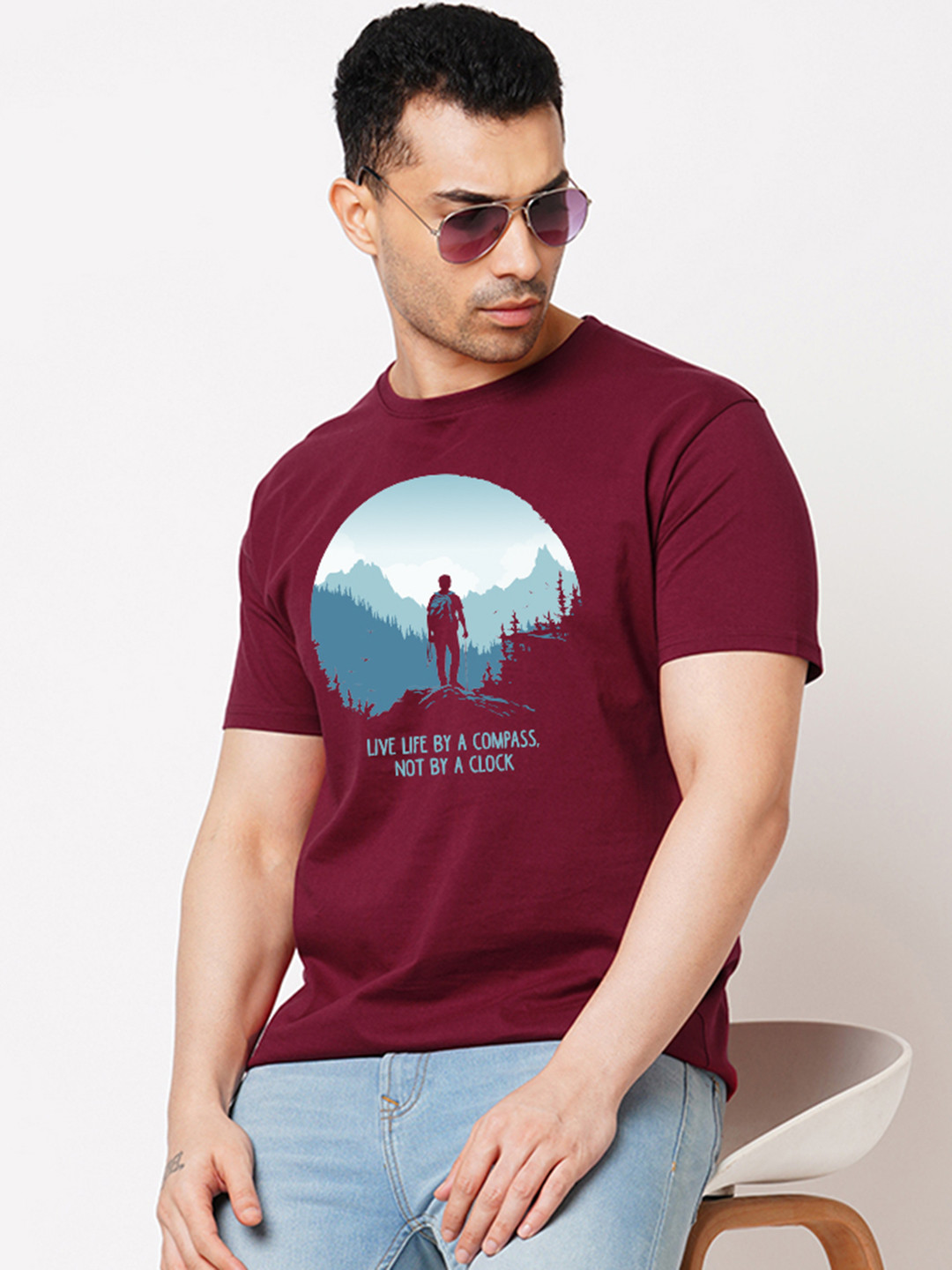 

Wear Your Opinion Men Printed Applique T-shirt, Maroon