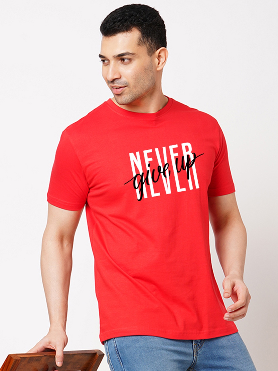 

Wear Your Opinion Men Typography Printed Applique T-shirt, Red