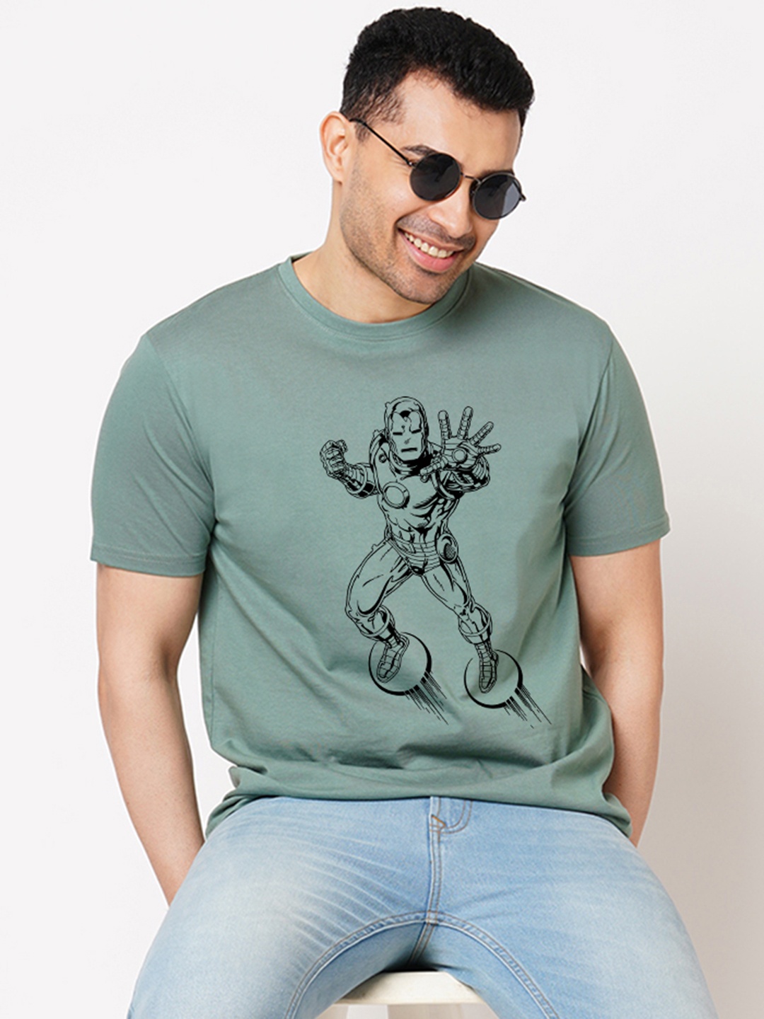 

Wear Your Opinion Men Printed Raw Edge T-shirt, Turquoise blue