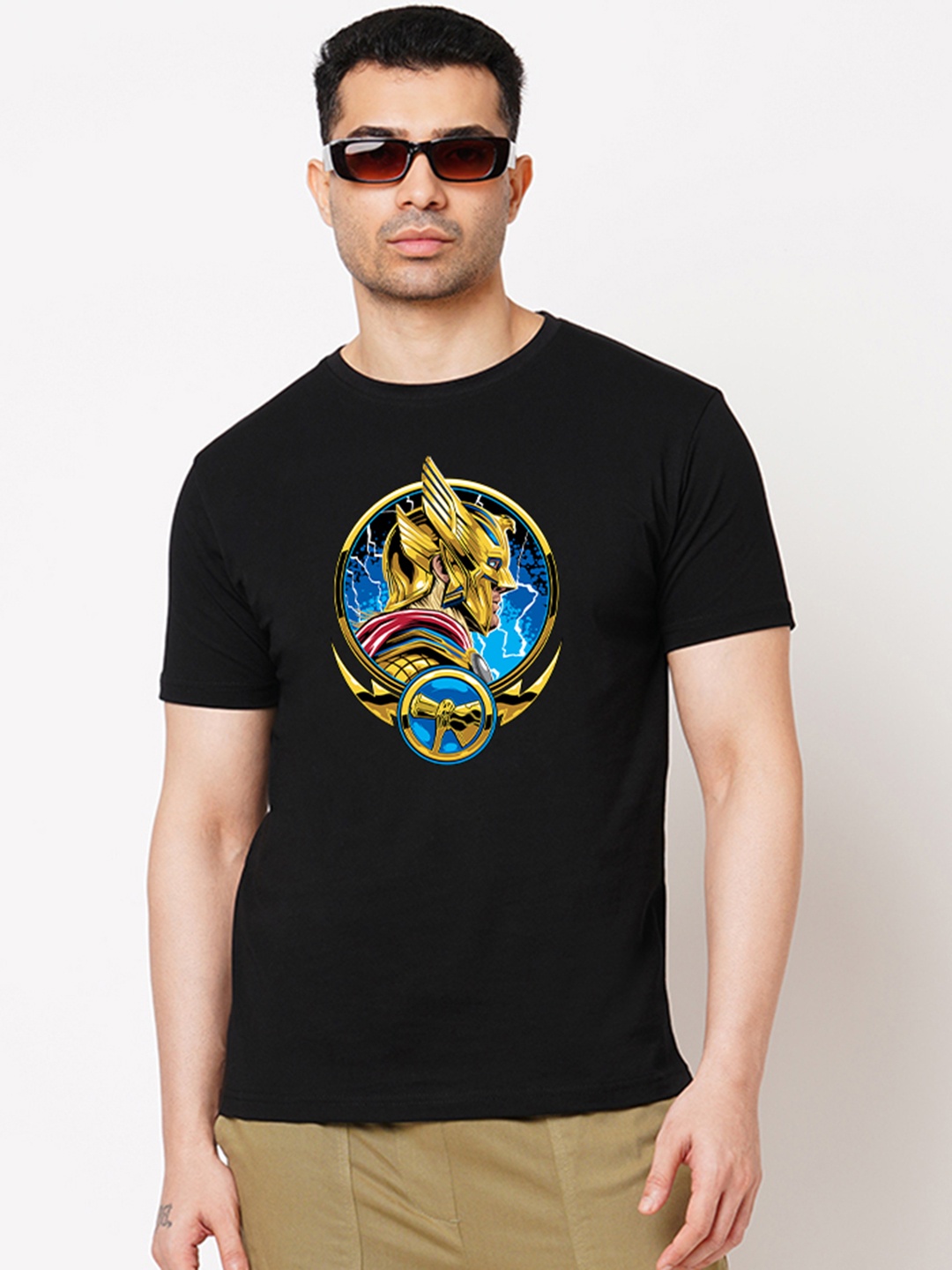 Wear Your Opinion Men Typography Printed Applique T-shirt, Black