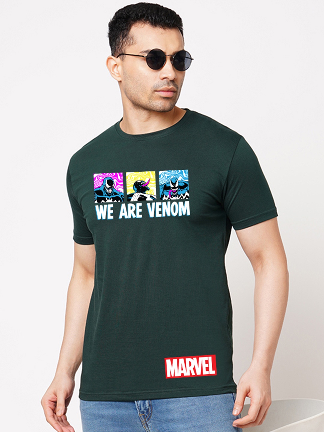 

Wear Your Opinion Men Printed Applique T-shirt, Green