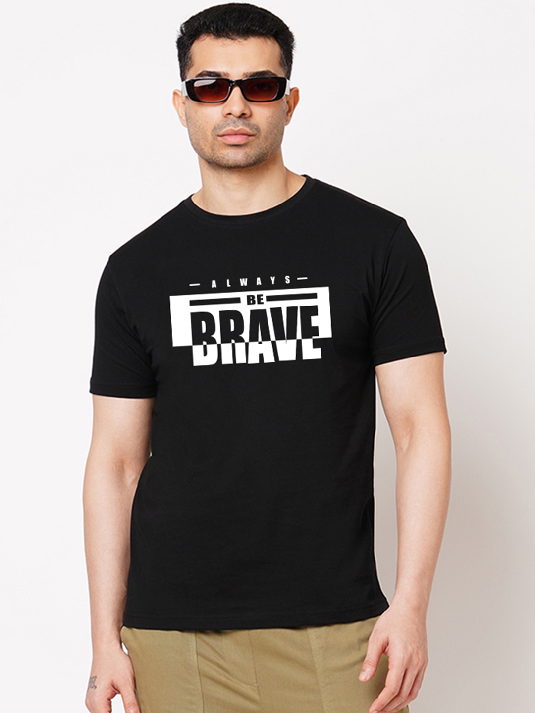 

Wear Your Opinion Men Typography Printed Applique T-shirt, Black