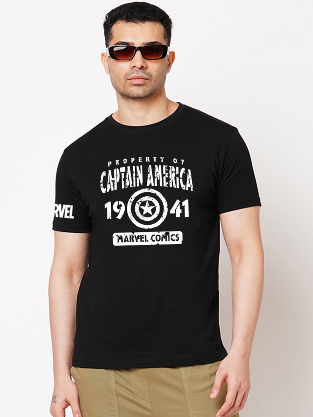 

Wear Your Opinion Men Typography Printed Applique T-shirt, Black
