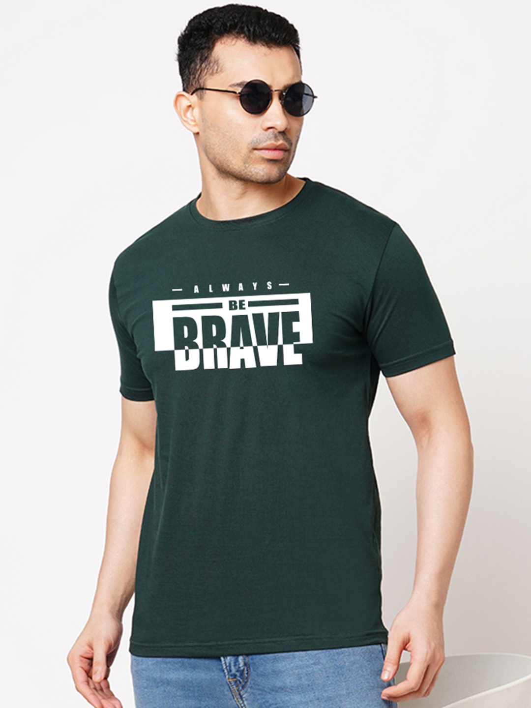 

Wear Your Opinion Men Typography Printed Applique T-shirt, Green