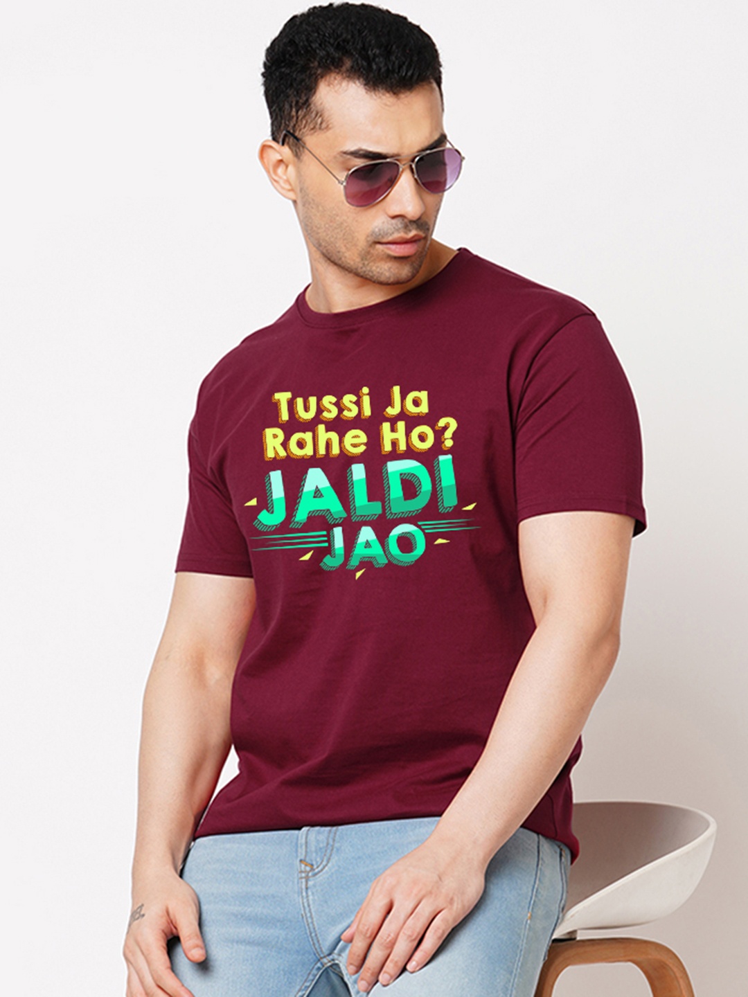 

Wear Your Opinion Men Typography Printed Applique T-shirt, Maroon