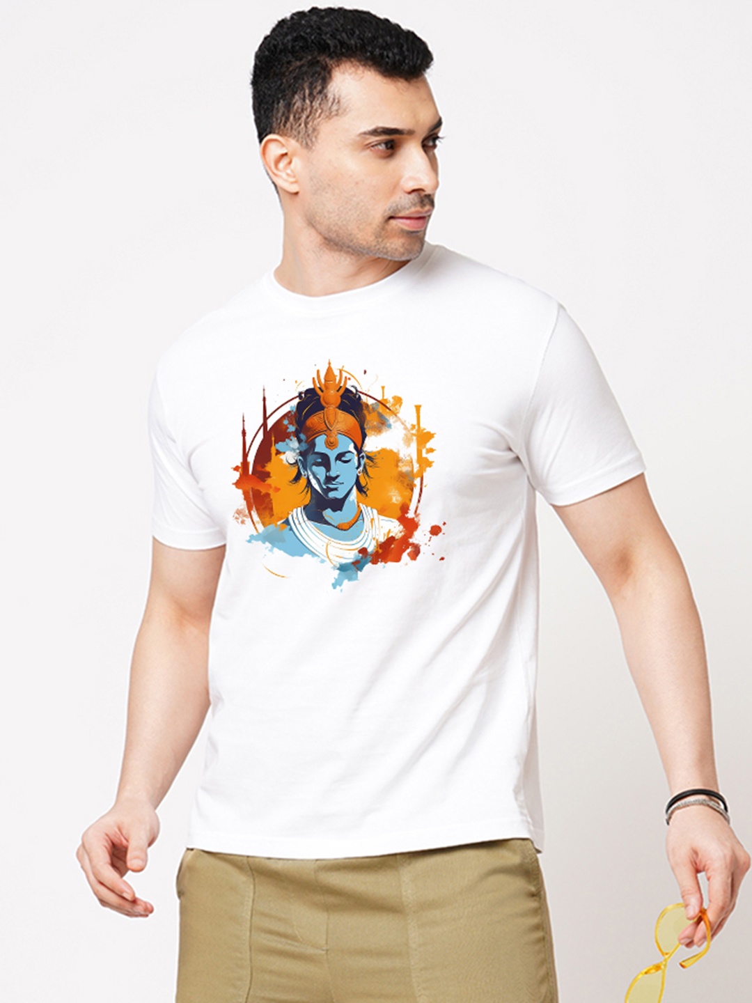 

Wear Your Opinion Men Printed Applique T-shirt, White