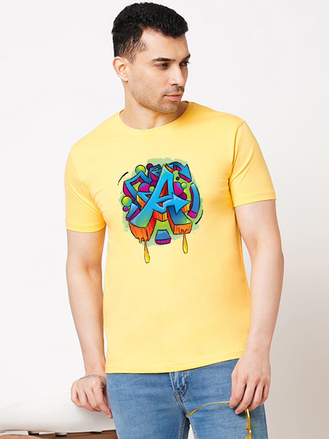 Wear Your Opinion Men Graphic Printed T-shirt, Yellow