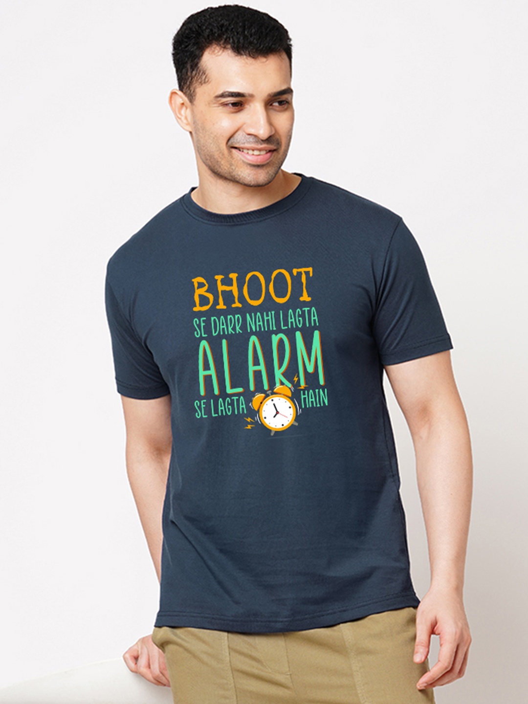 

Wear Your Opinion Men Typography Printed Applique T-shirt, Navy blue