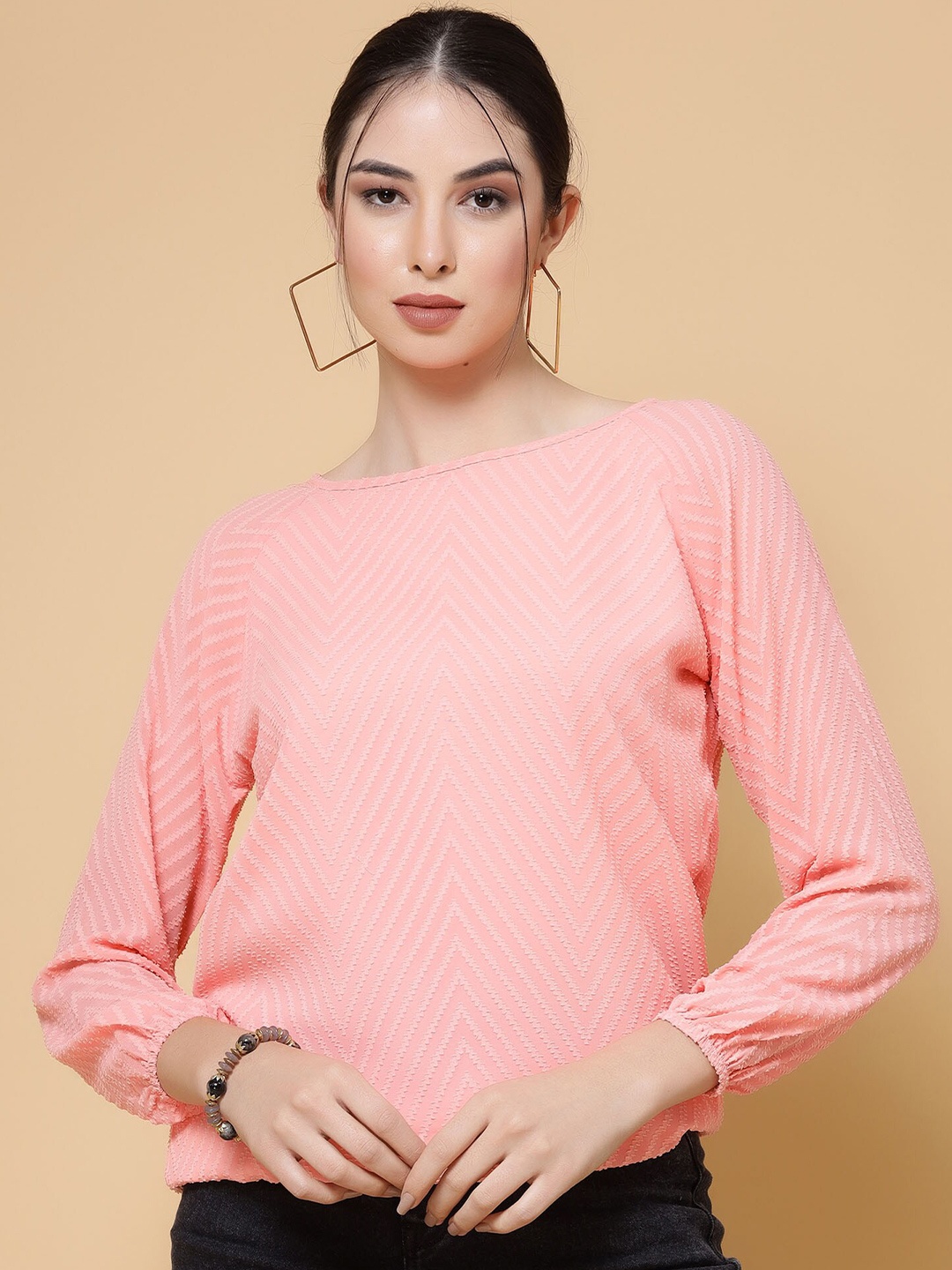 

MISS AYSE Georgette Top, Pink