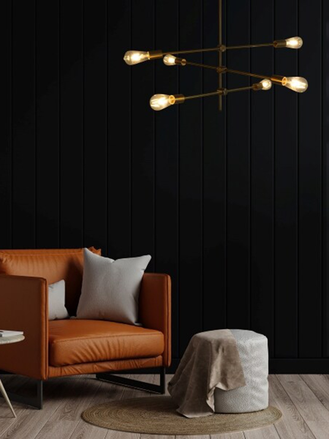 

THE STELLAR KRAFT White & Gold Toned Contemporary Metal Ceiling Lamps, Black