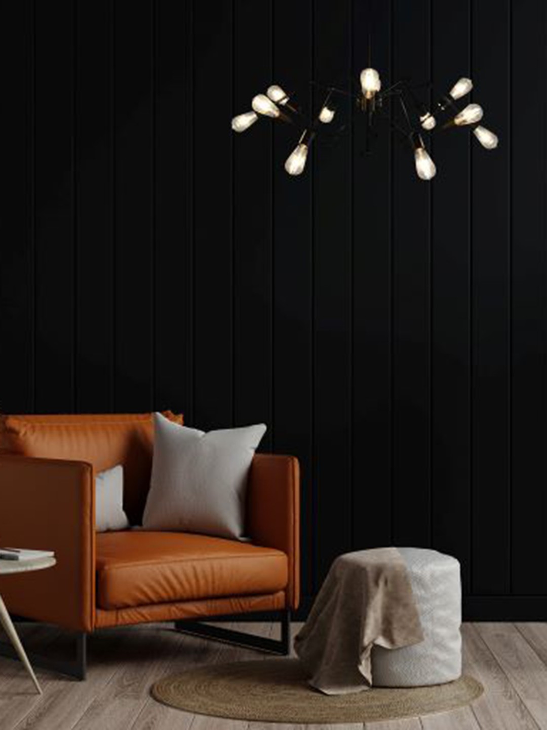 

THE STELLAR KRAFT Transparent & Black Contemporary Metal Ceiling Lamps