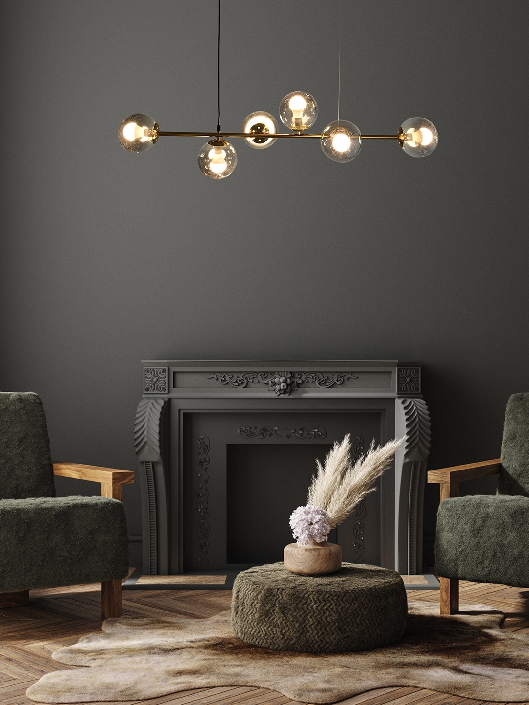 

THE STELLAR KRAFT Orange Metal Ceiling Lamps