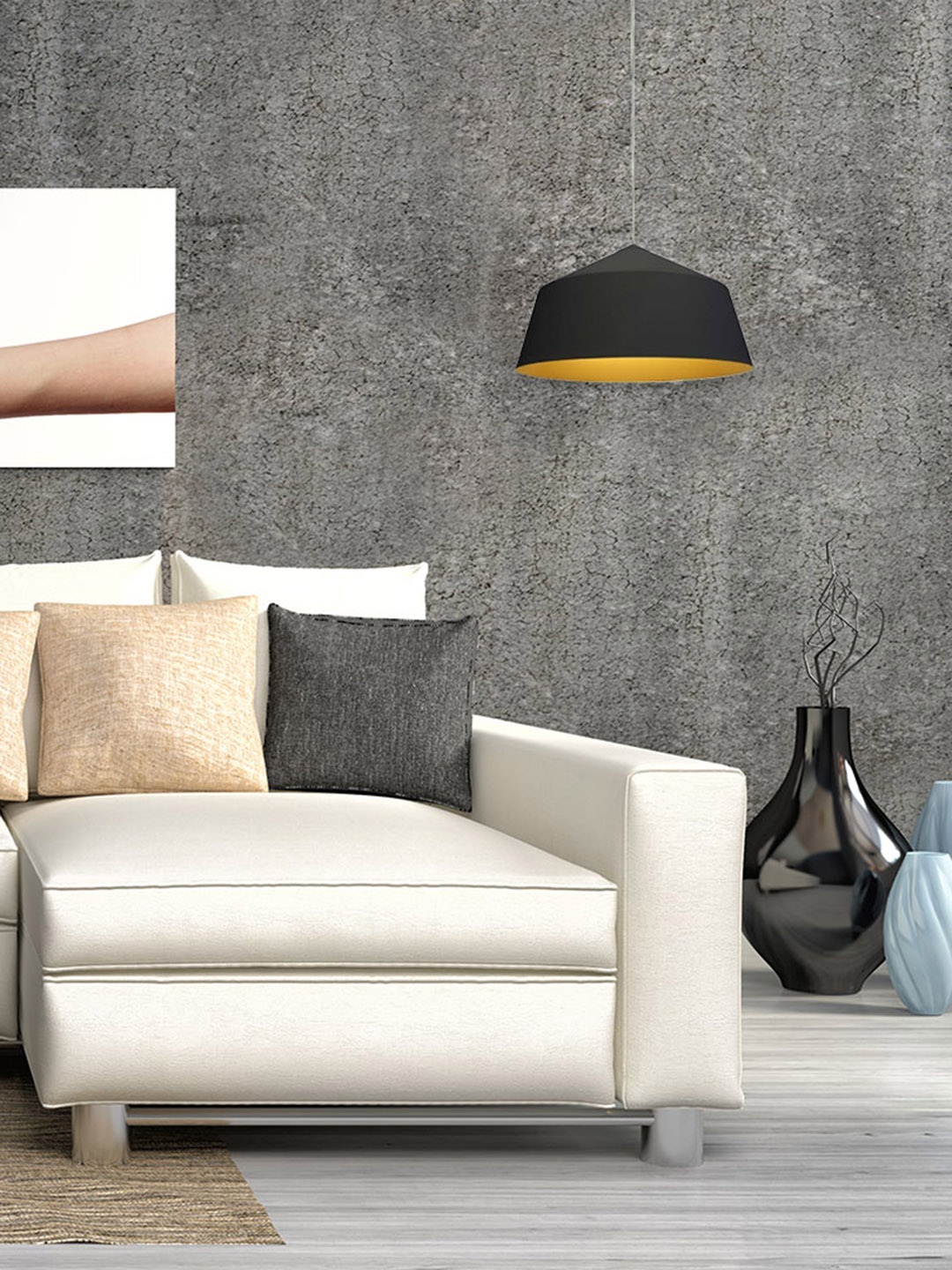 

THE STELLAR KRAFT Black Contemporary Metal Ceiling Lamp
