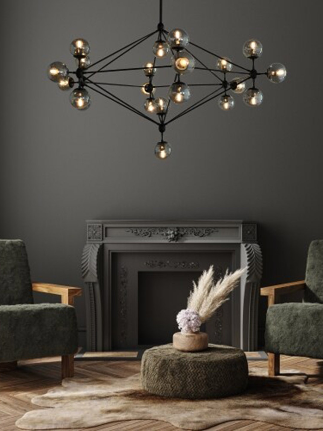 

THE STELLAR KRAFT Black Metal Ceiling Lamps