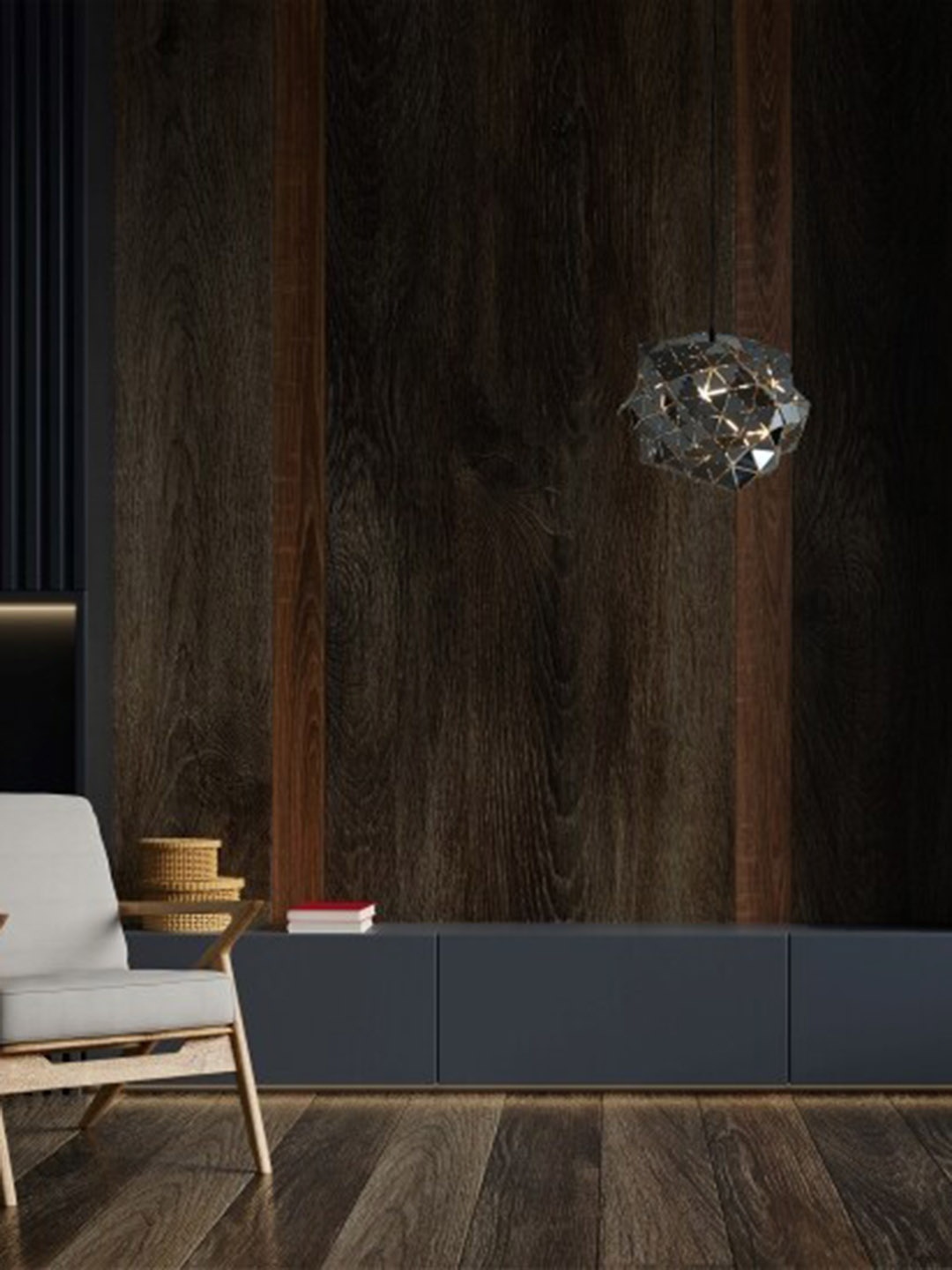 

THE STELLAR KRAFT Silver Toned Metal Ceiling Lamps