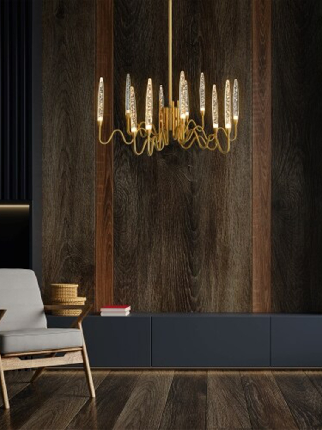 

THE STELLAR KRAFT Gold Toned Metal Ceiling Lamps