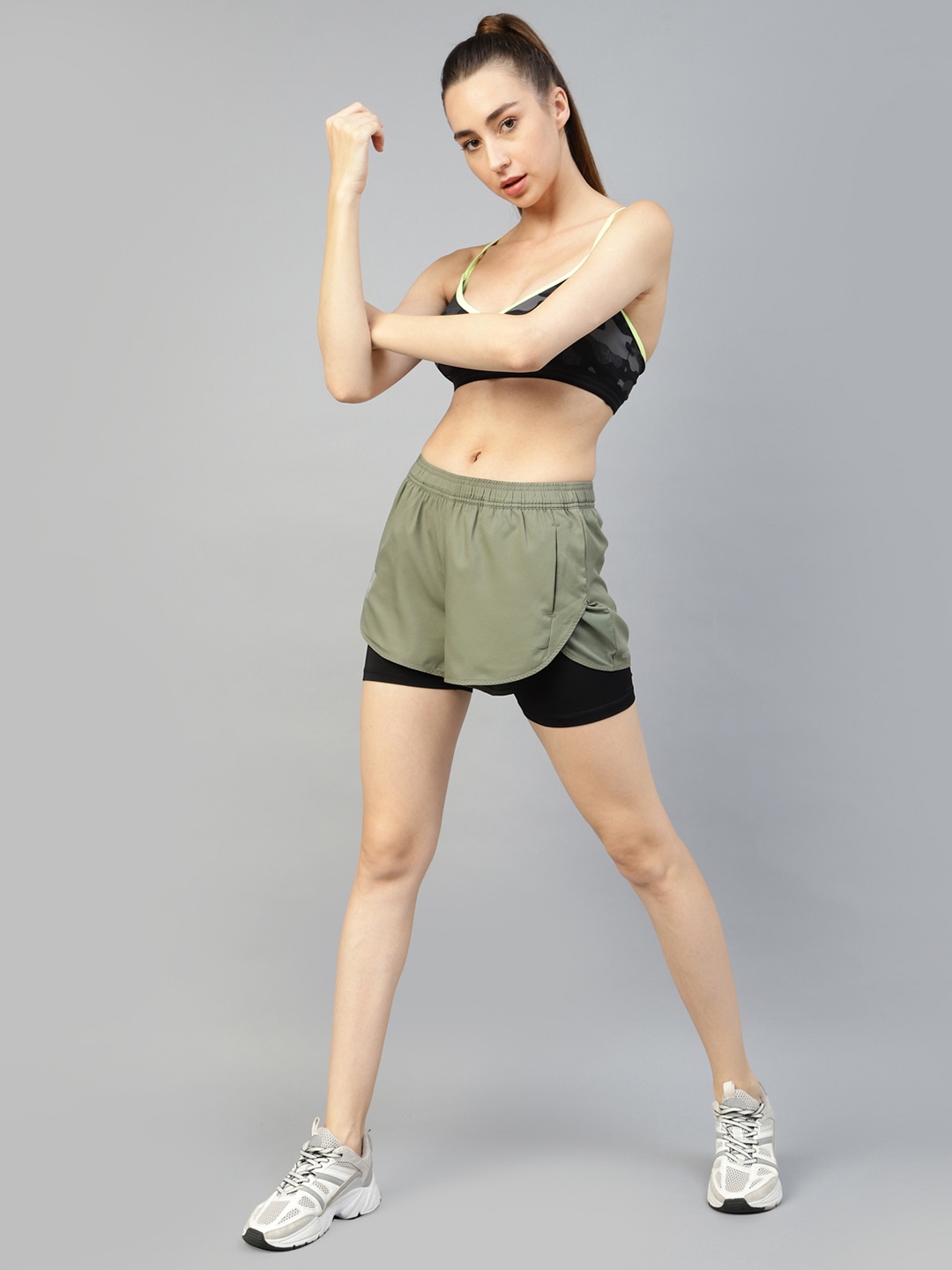 

DIDA Women Dri-FIT Comfort Fit Light Weight Training or Gym Sports Shorts, Green