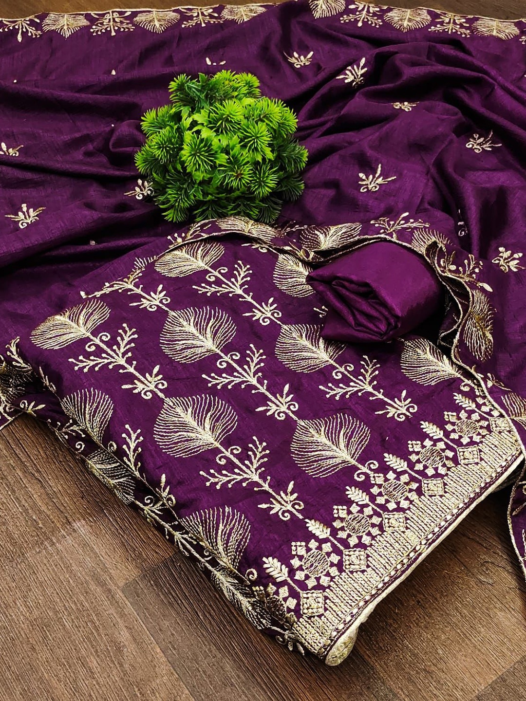 

ZEEPKART Woven Design Unstitched Dress Material, Purple