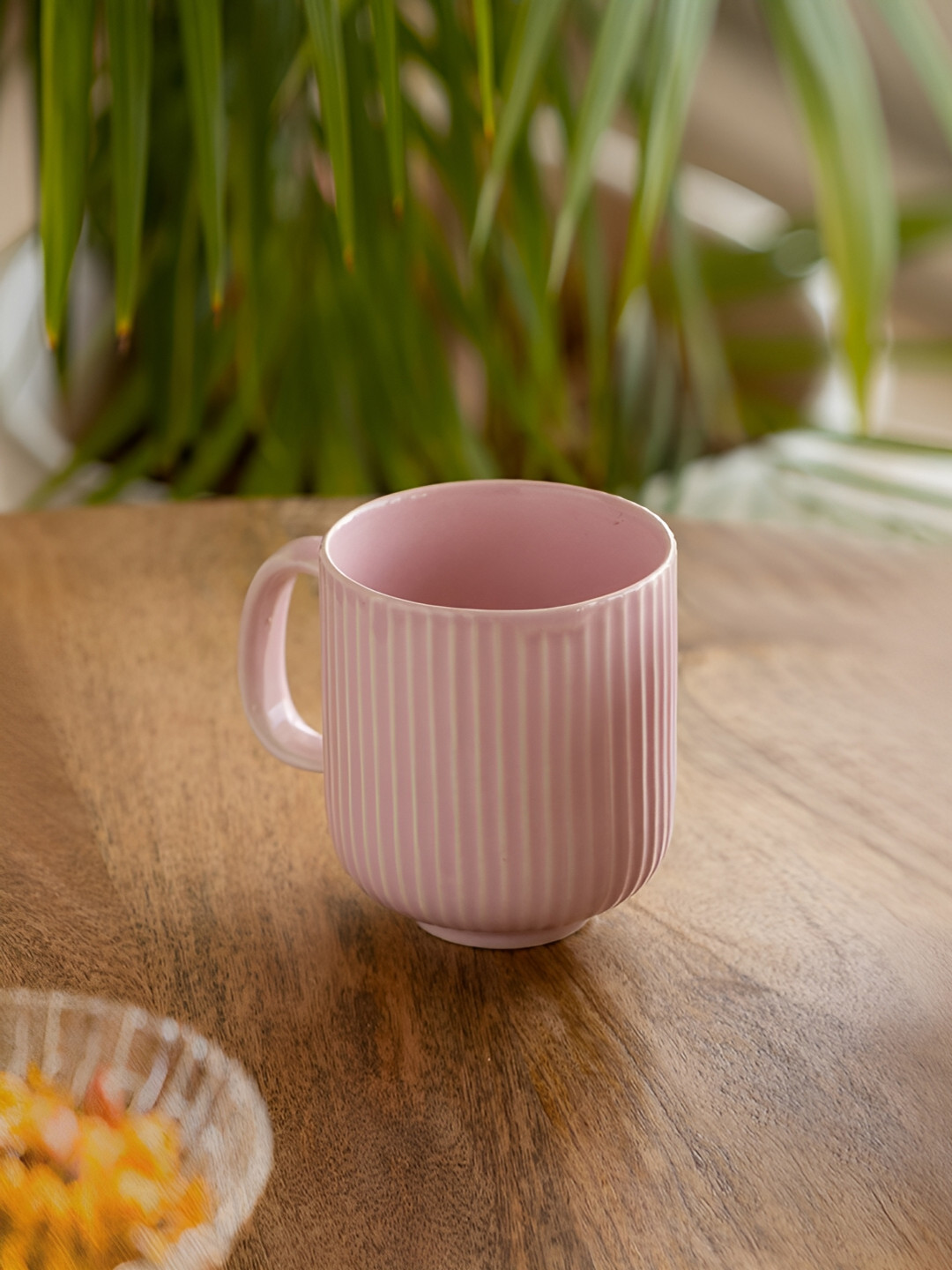 

ExclusiveLane Pink Textured Ceramic Matte Tea & Coffee Mug 300 Ml