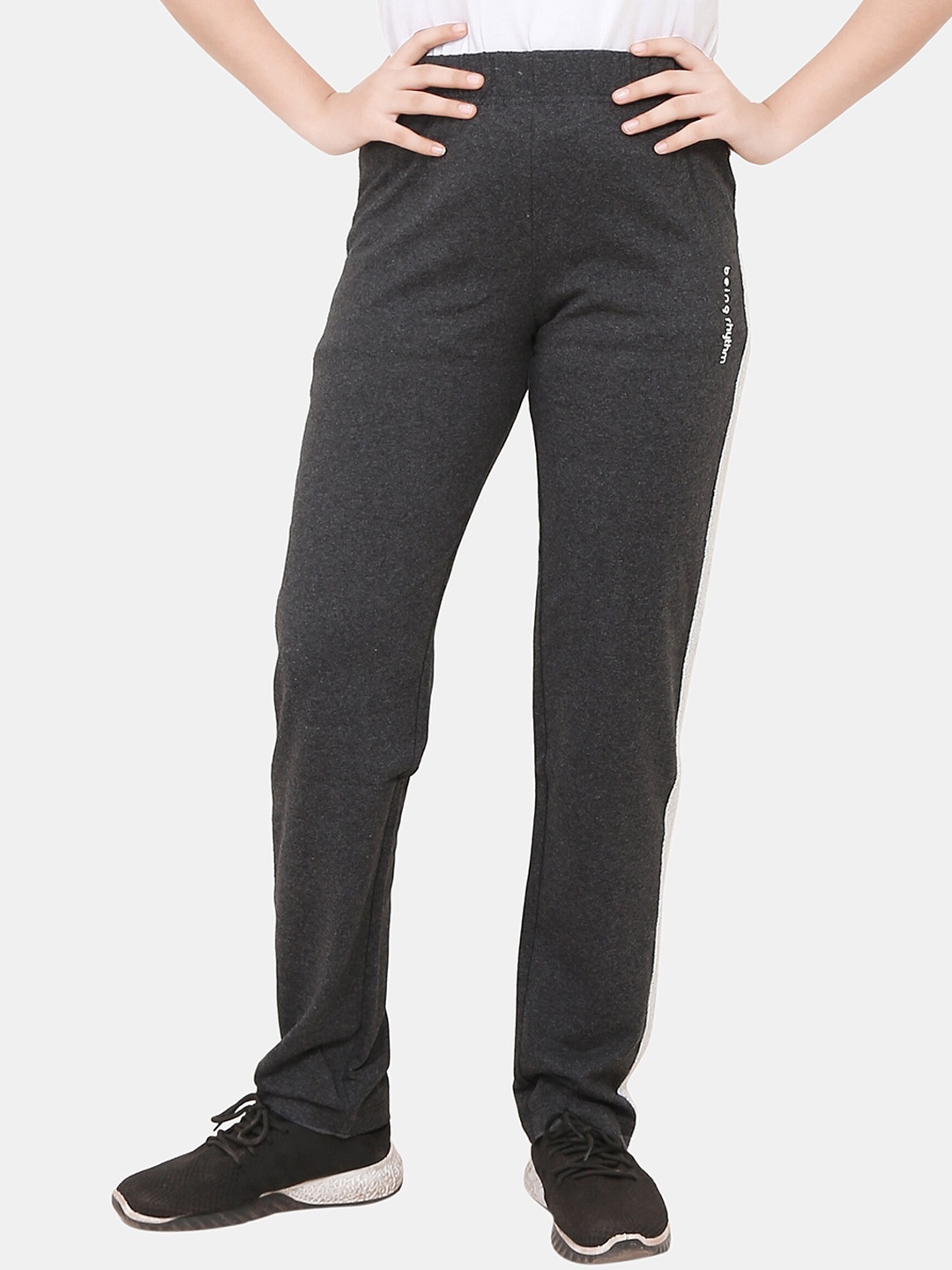 

BAESD Girls Mid Rise Antimicrobial Track Pants, Charcoal