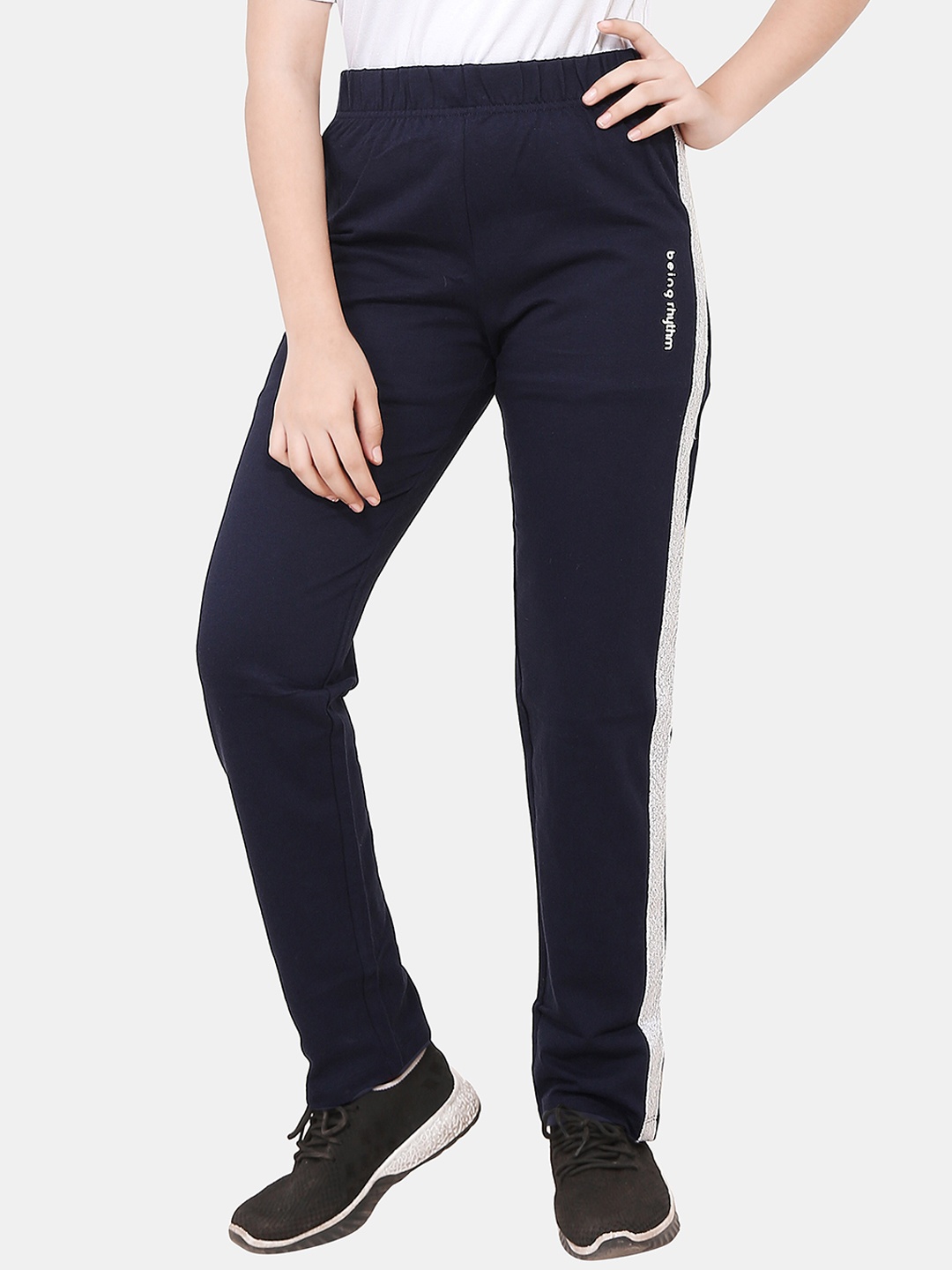 

BAESD Girls Slim Fit Antimicrobial Track Pants, Navy blue