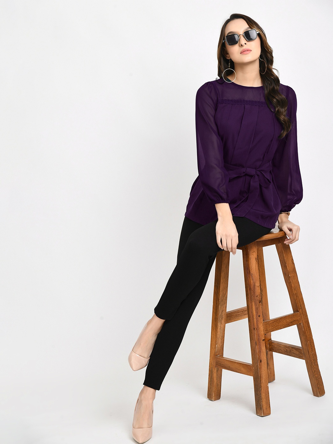 

V&M Crepe Top, Purple