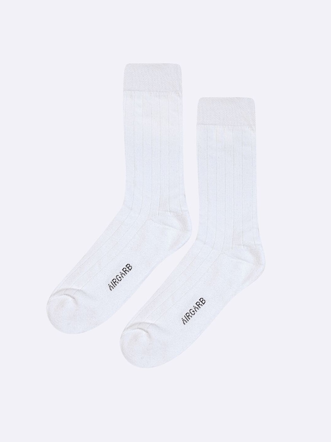 

AIR GARB Ribbed Moisture-Wicking Calf Length Socks, White