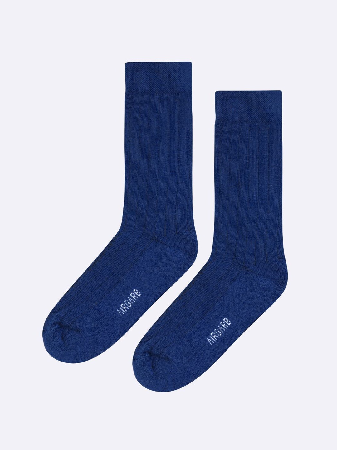 

AIR GARB Ribbed Moisture-Wicking Calf Length Socks, Navy blue