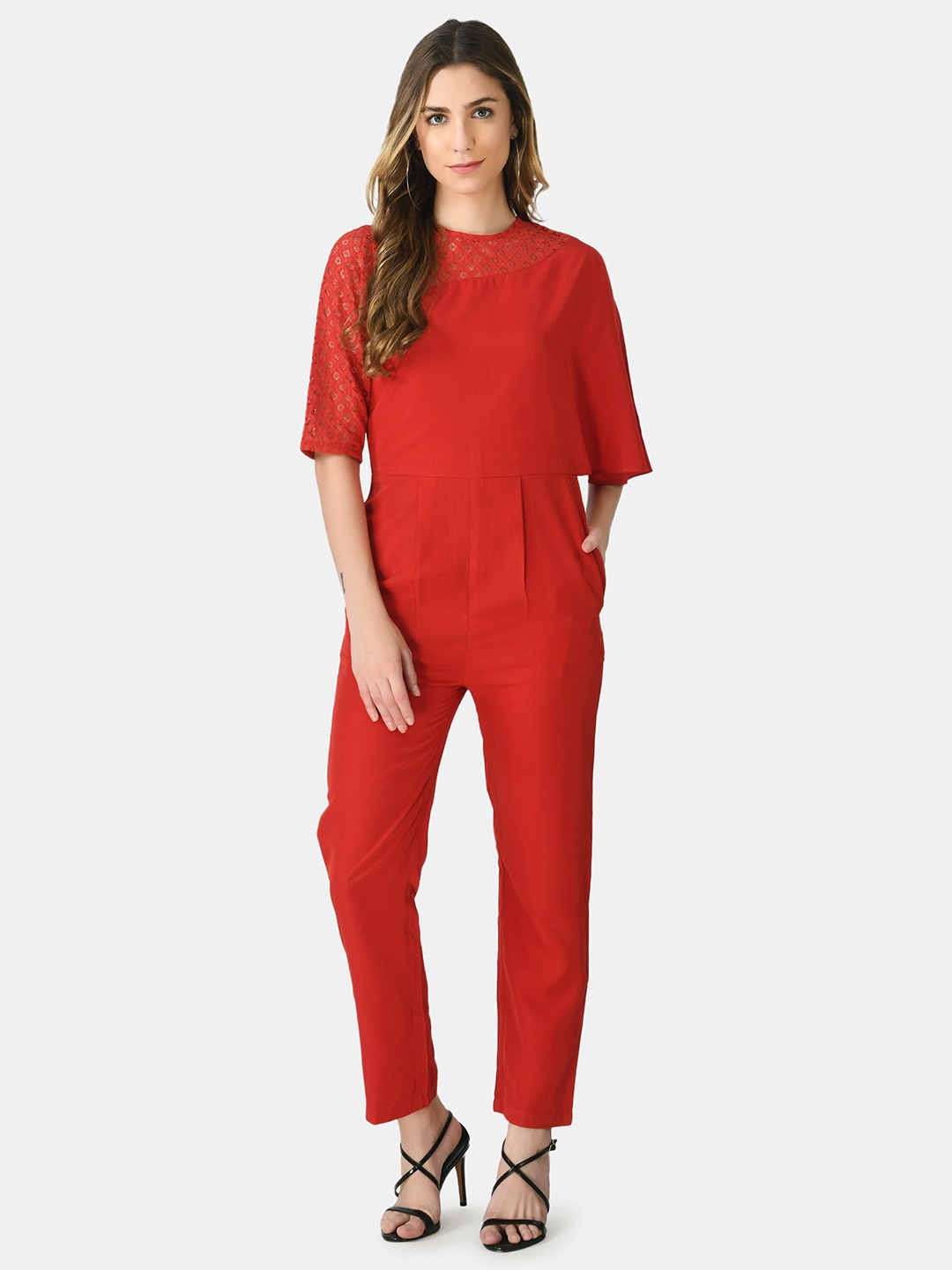 

V&M Self Design Basic Jumpsuit, Red