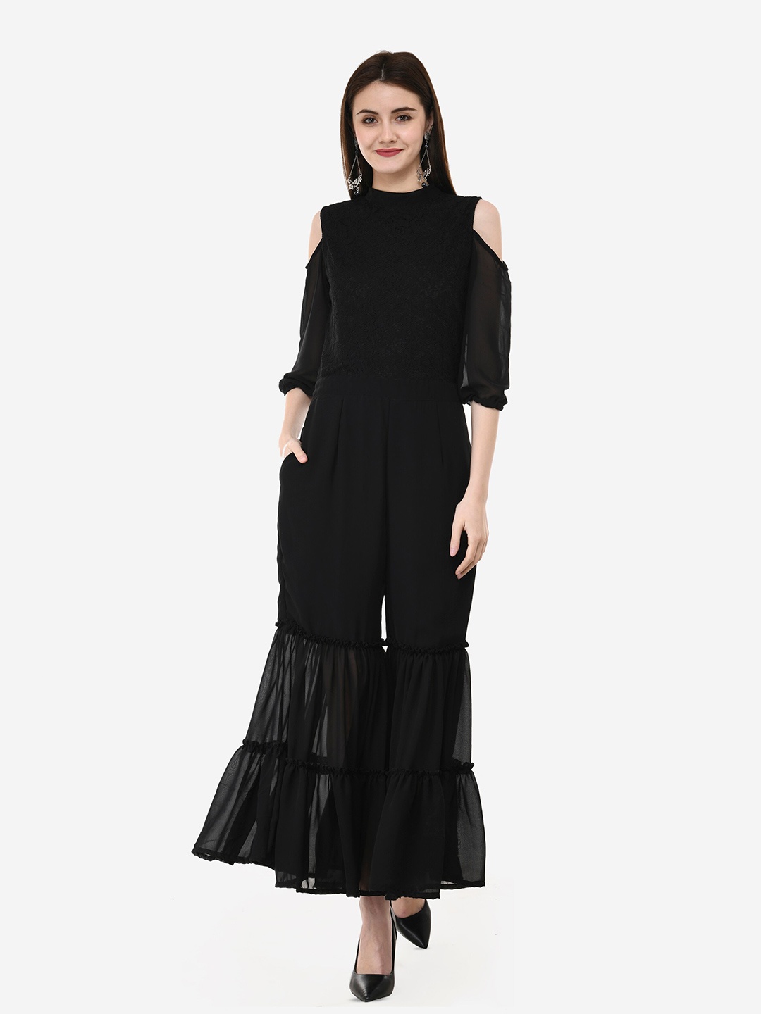 

V&M Round Neck Basic Jumpsuit, Black