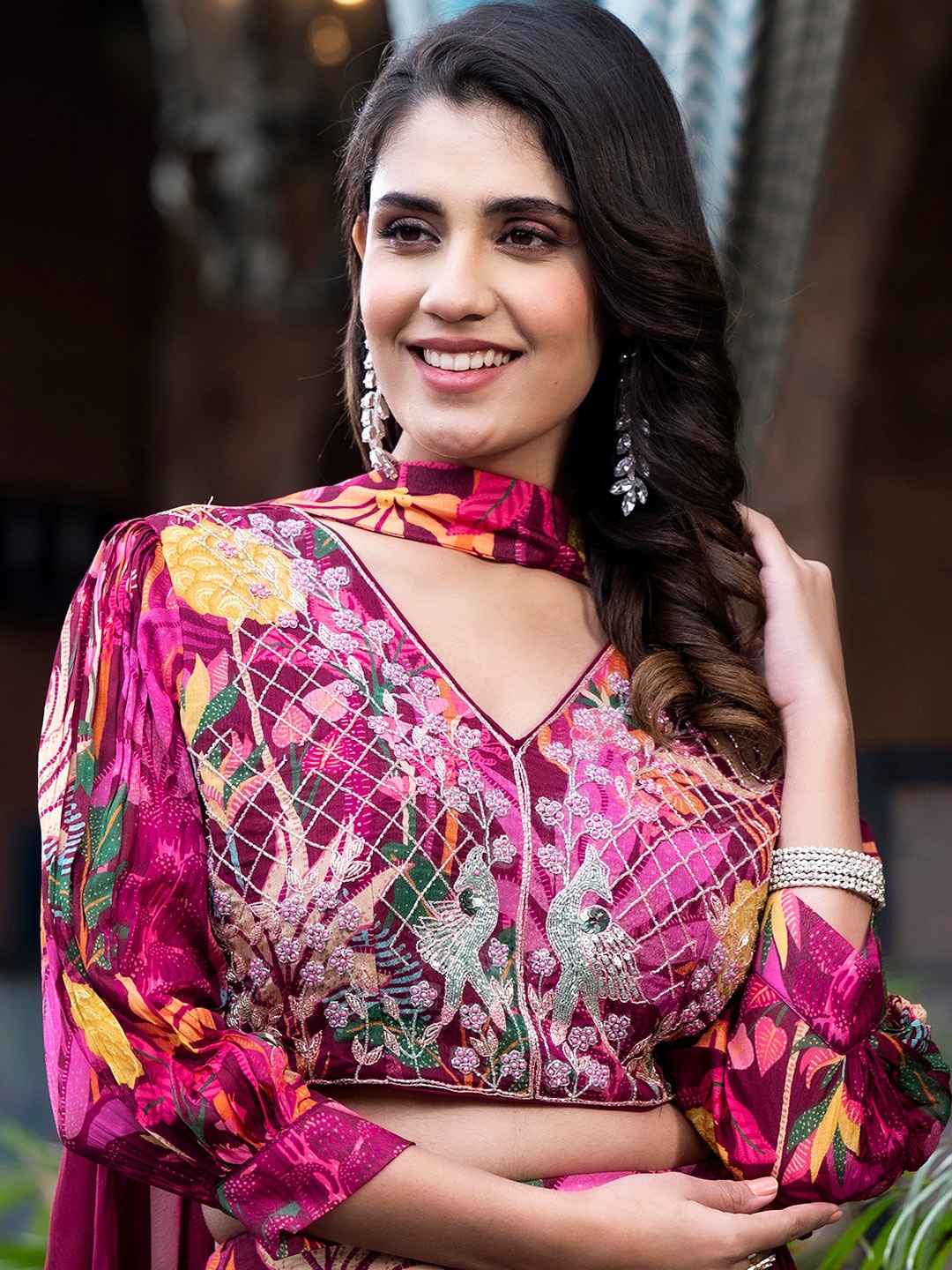 

Vishudh Embroidered Ready To Wear Lehenga Choli, Maroon