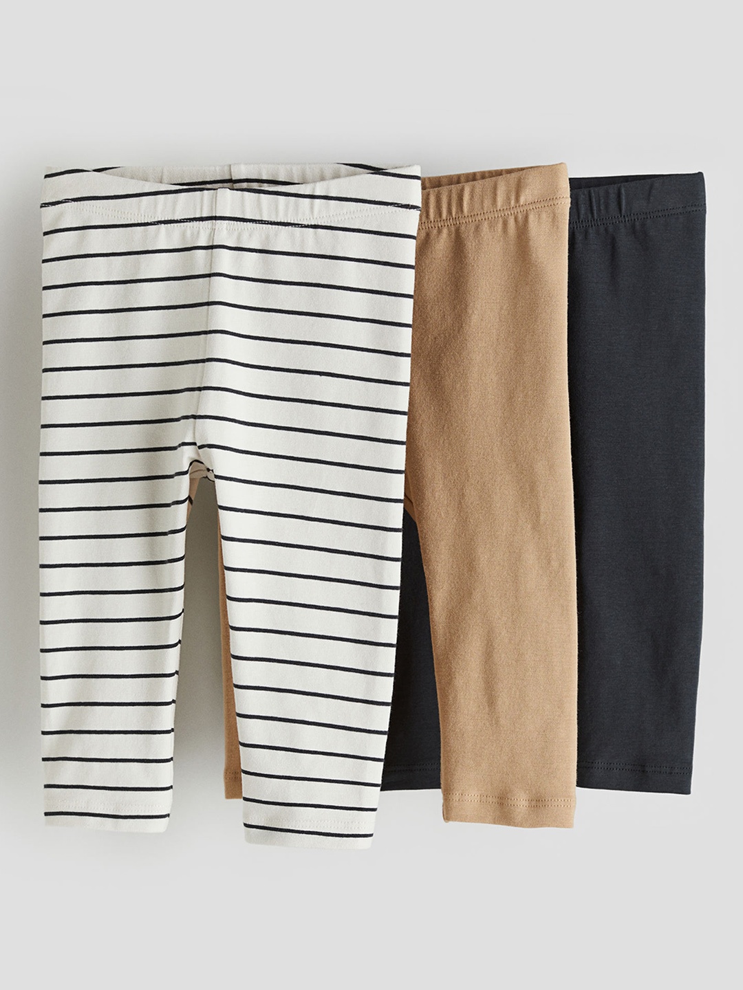 

H&M Boys 3-Pack Cotton Leggings, White