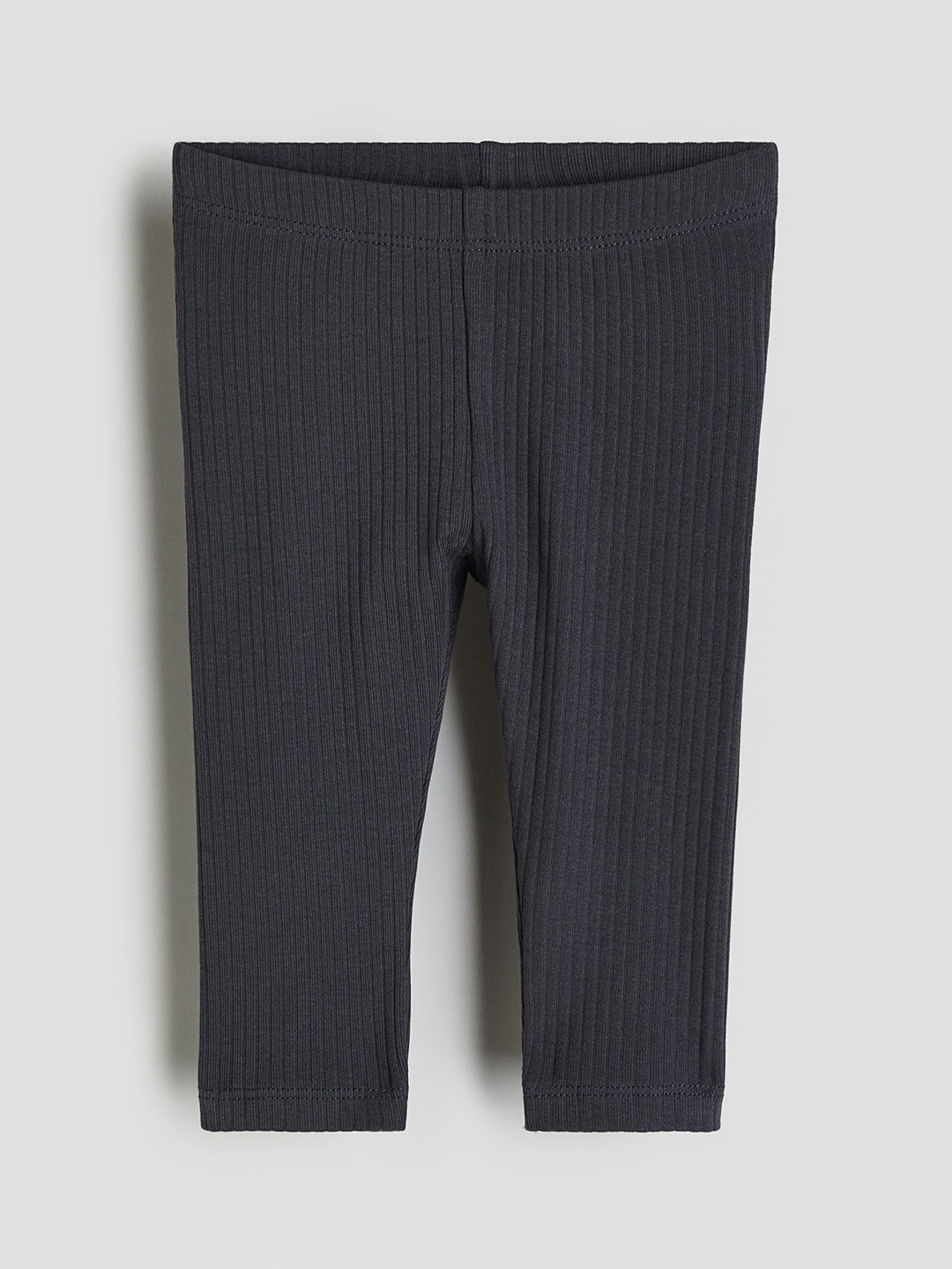 

H&M Boys Ribbed Cotton Leggings, Grey