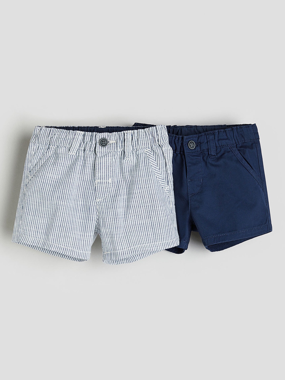 

H&M Boys Pure Cotton 2-Pack Chino Shorts, Blue