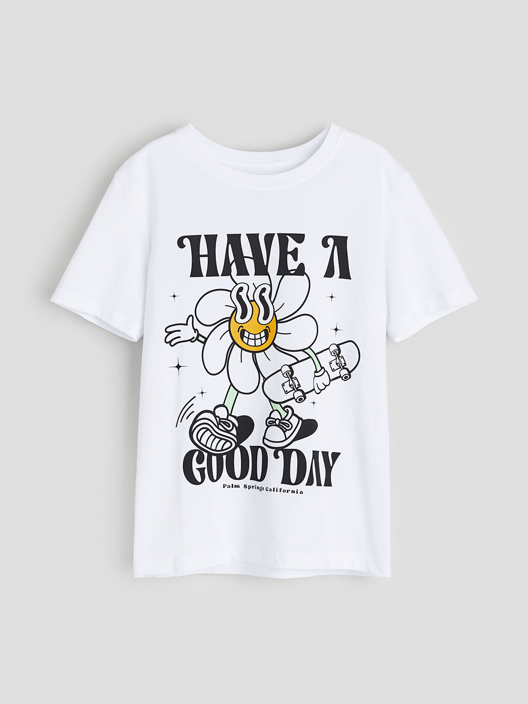 

H&M Boys Pure Cotton Printed T-shirt, White