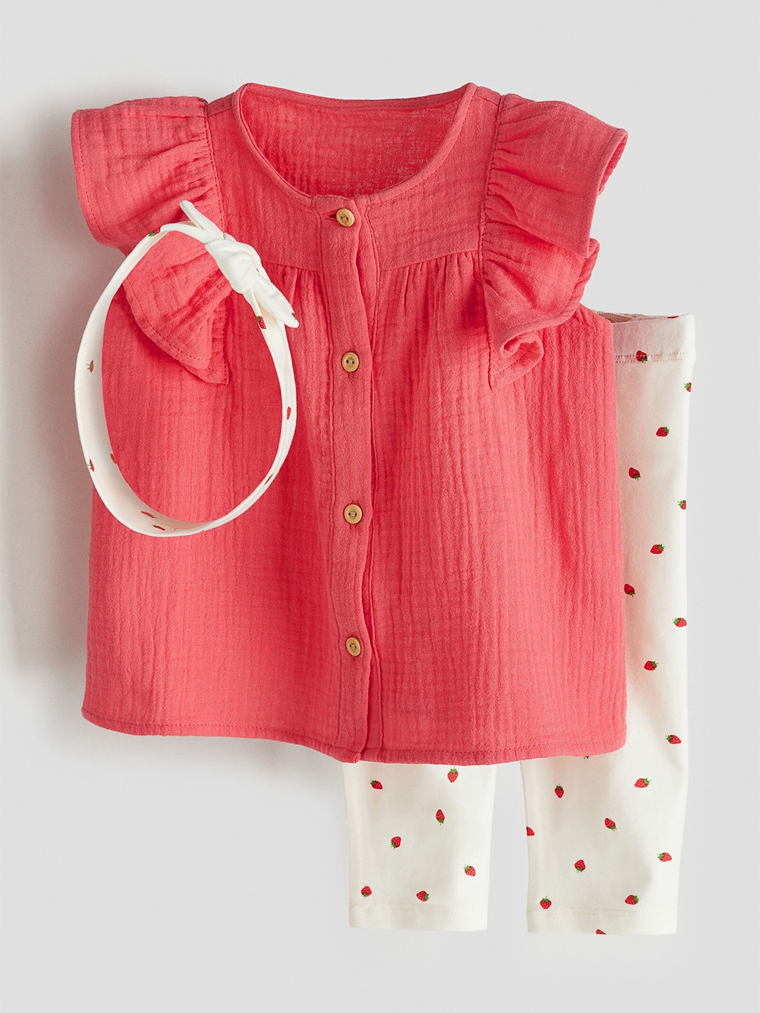 

H&M Girls 3-Piece Cotton Set, Red