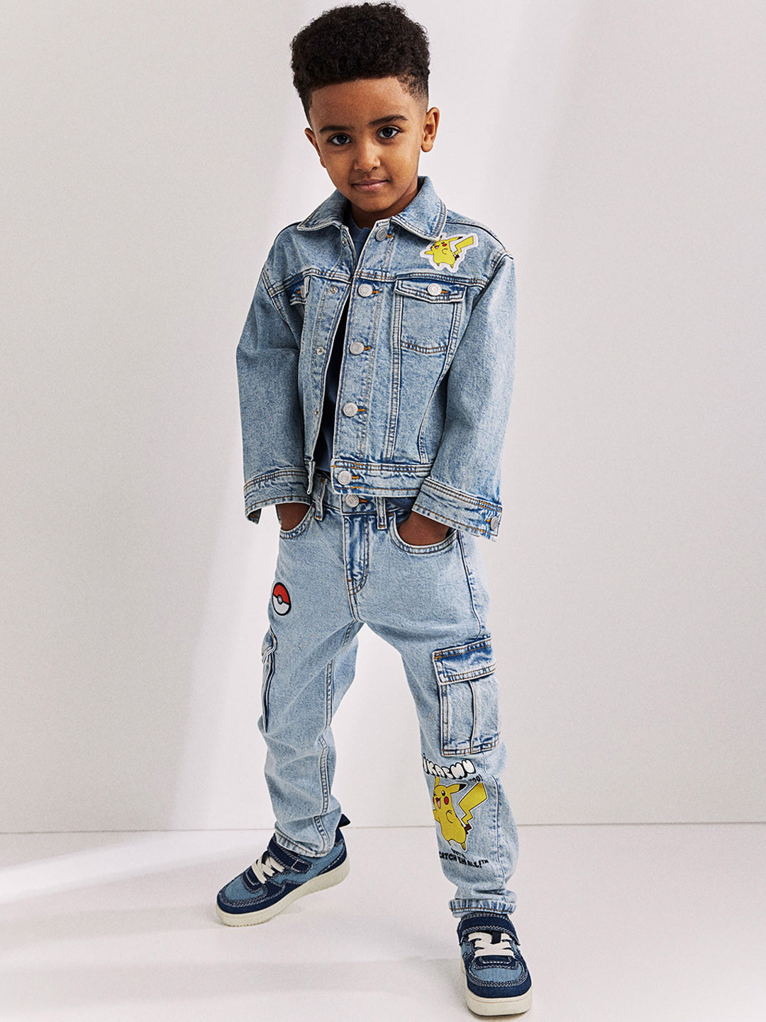 

H&M Boys Print-Motif Denim Jacket, Blue