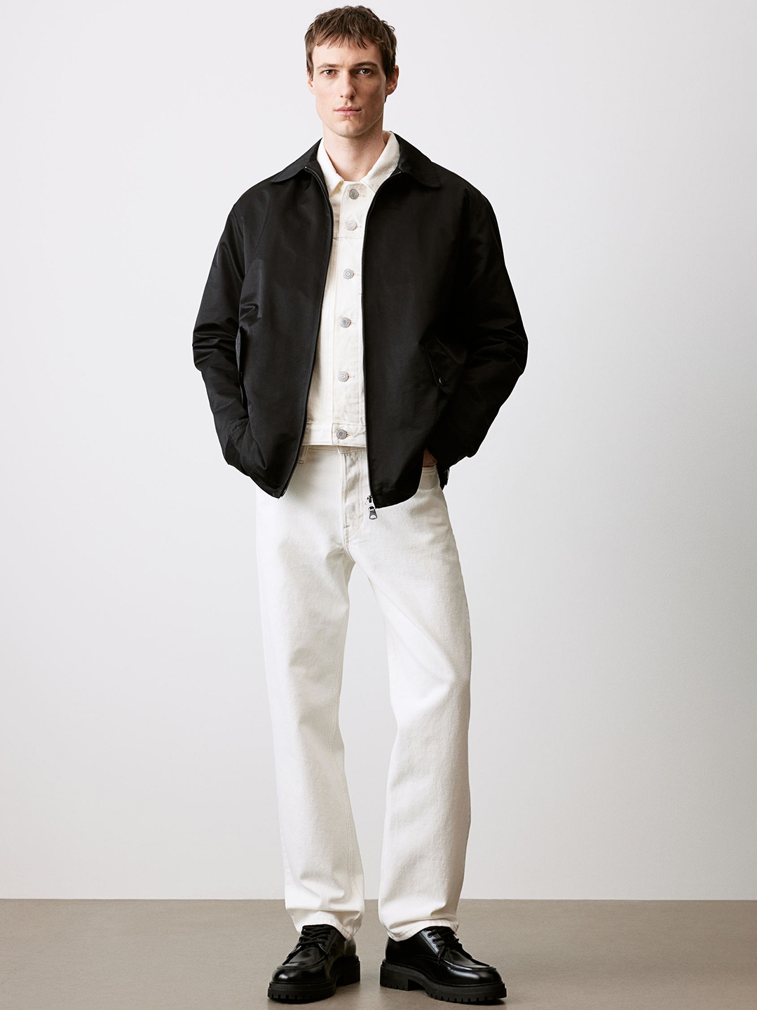

H&M Loose Fit Twill Jacket, Black