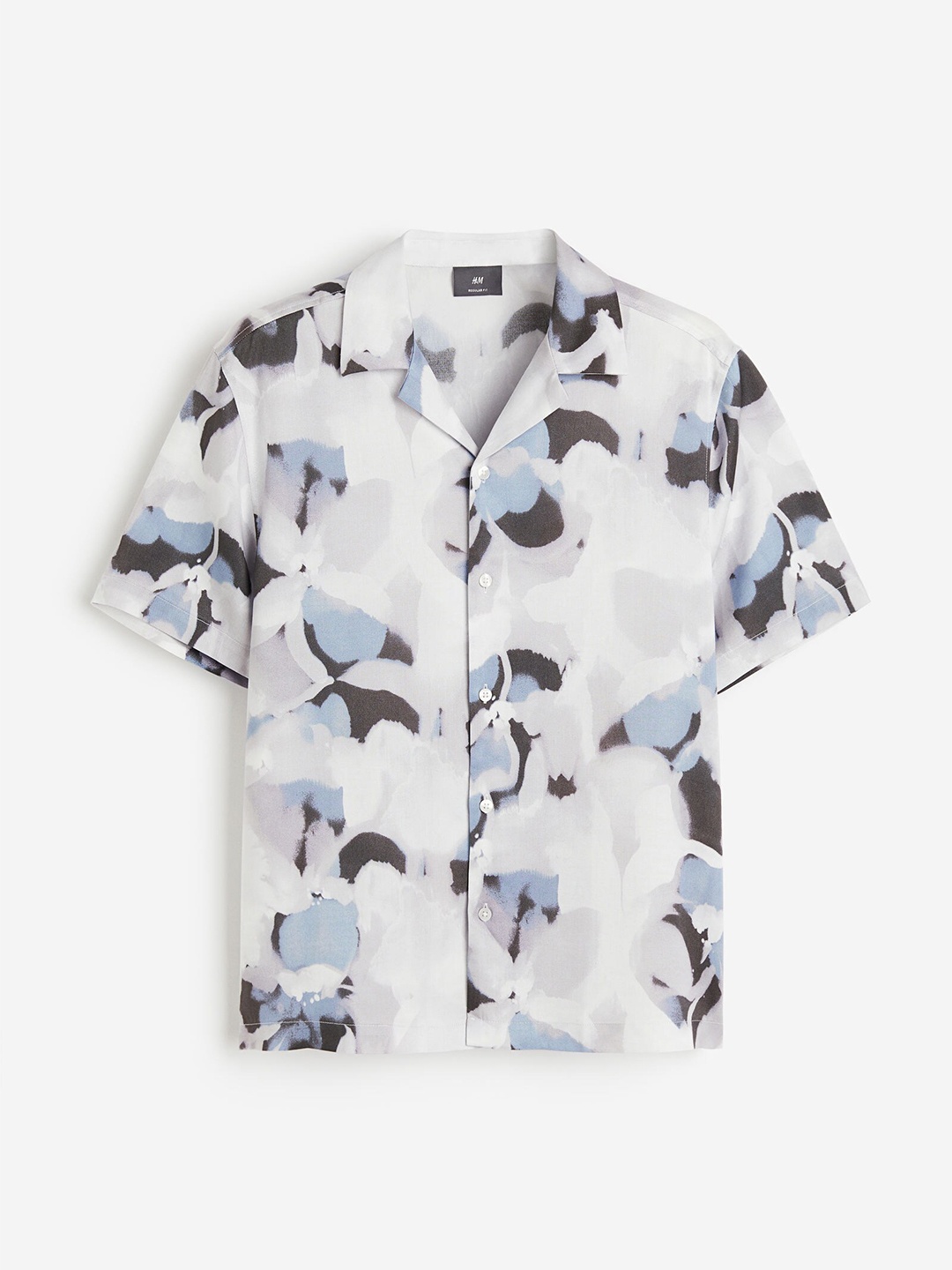 

H&M Men Regular Fit Lyocell Resort Shirt, Grey