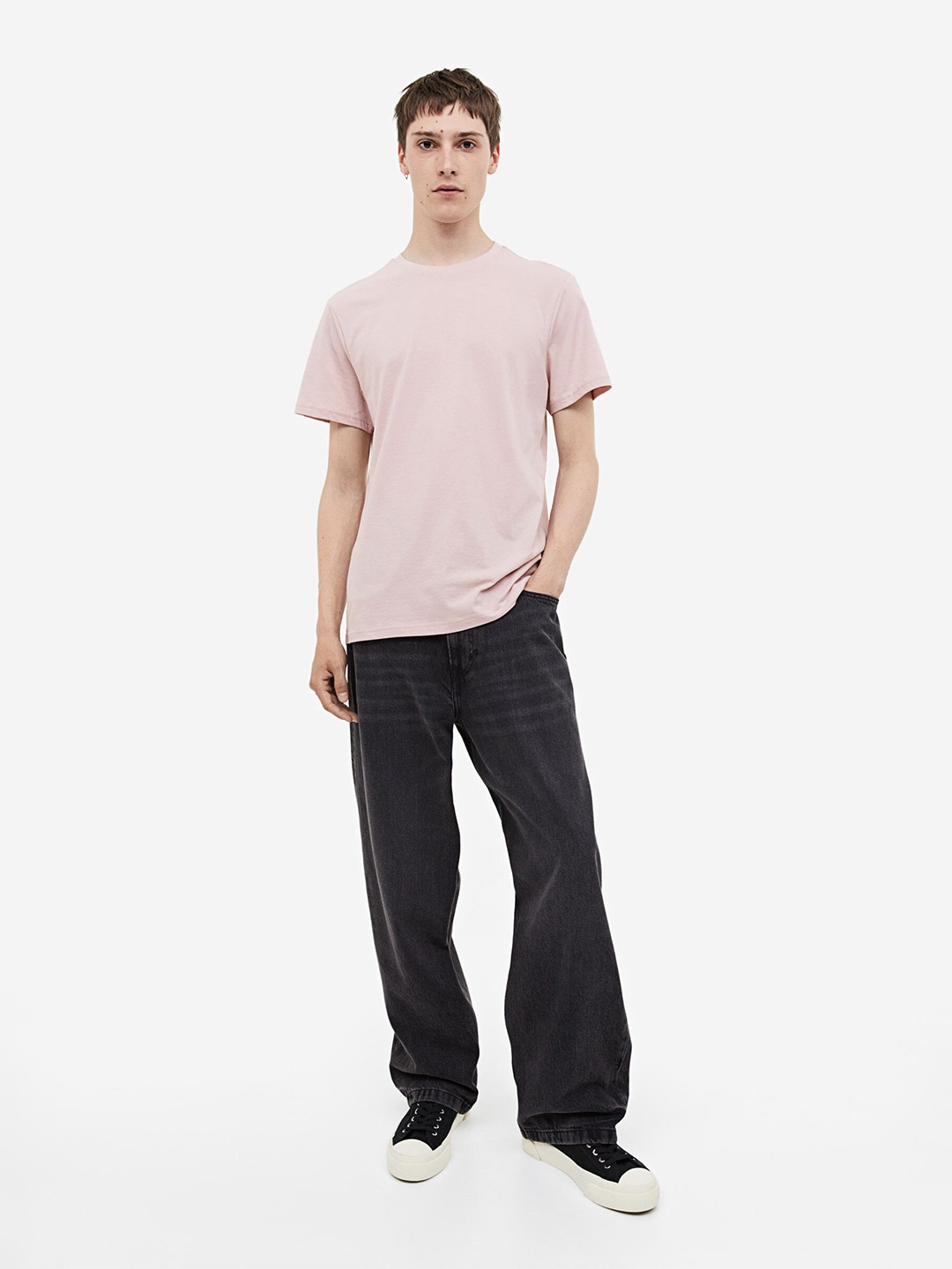 

H&M Pure Cotton Regular Fit T-shirt, Pink