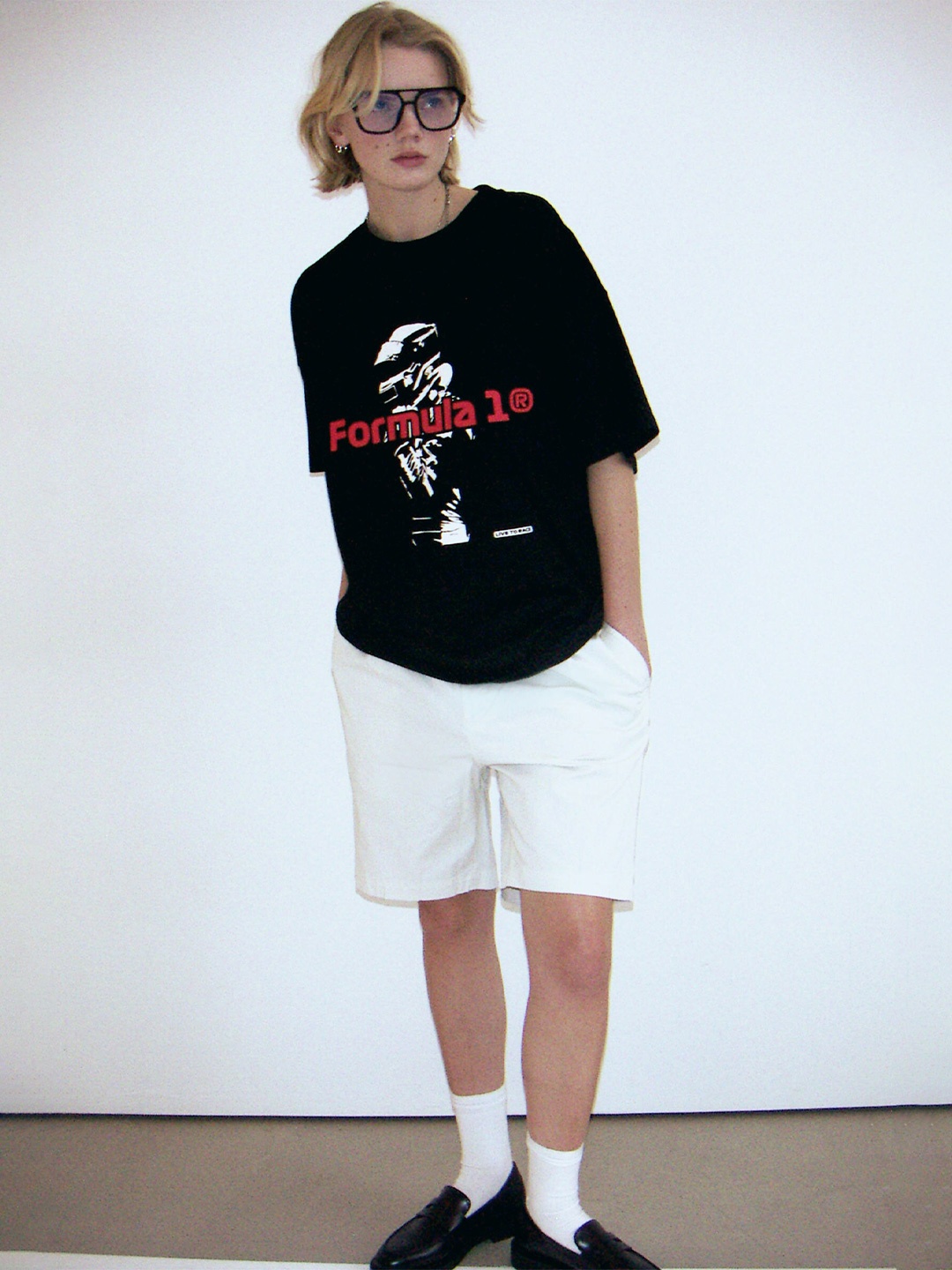 

H&M Women Oversized Printed T-Shirt, Black